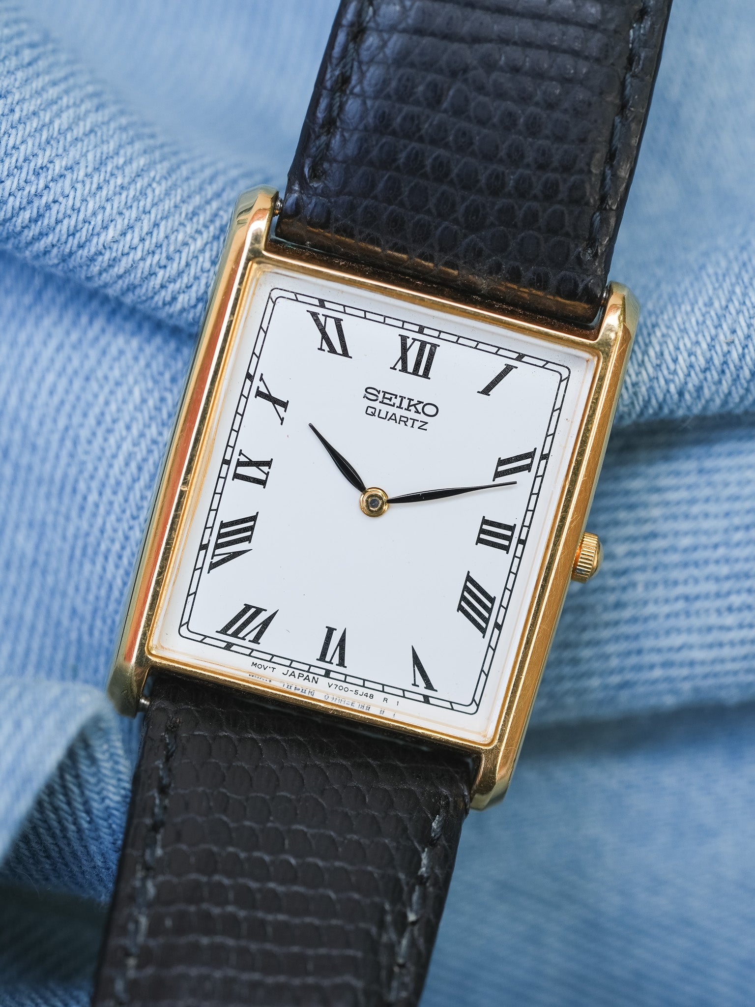 Seiko - Tank Or Cadran Blanc Romain - 1995 - Atelier Victor - Vintage Shop