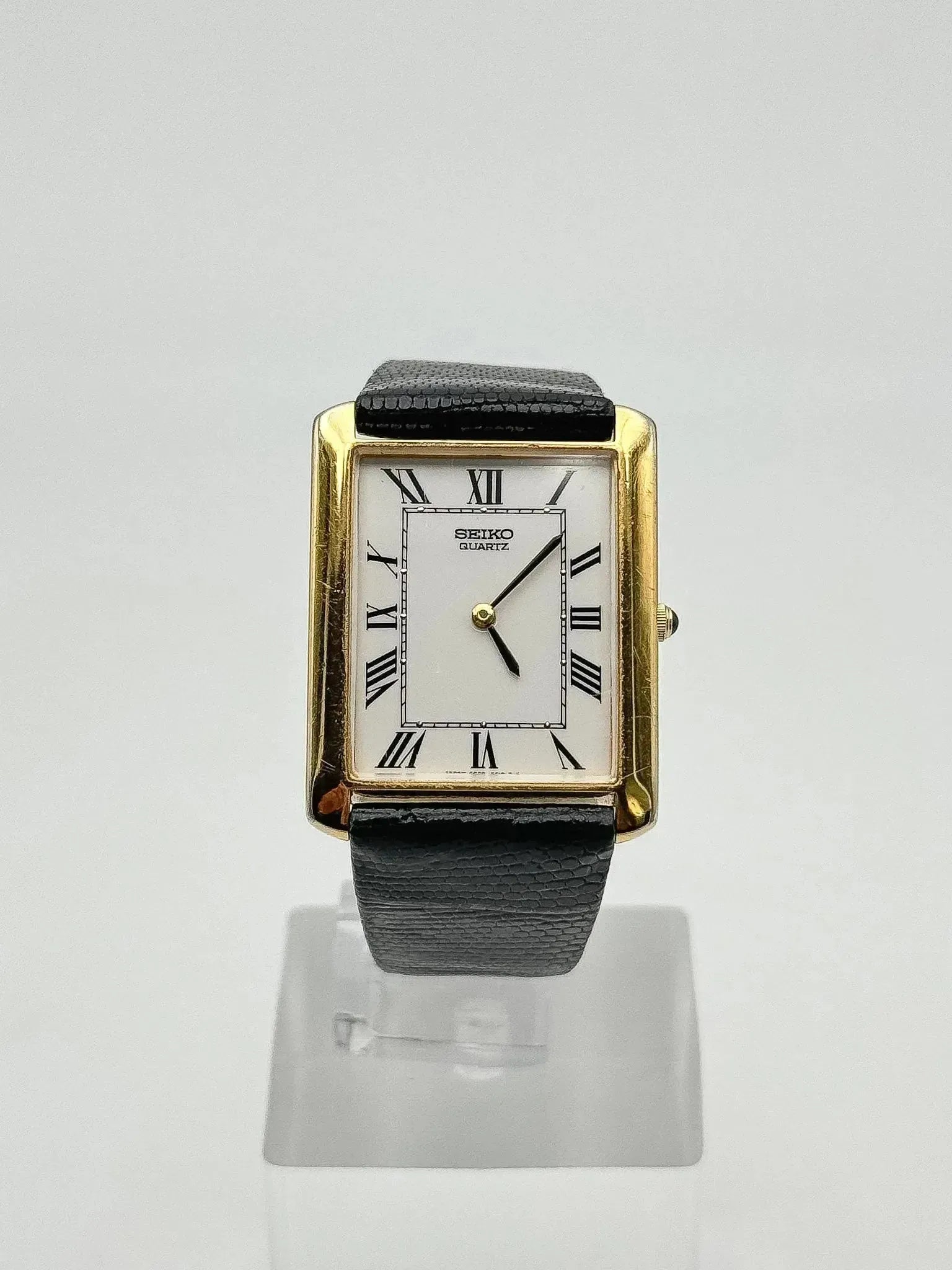 Seiko - Tank Plaqué Or Cadran blanc Cabochon - 1981 - Atelier Victor
