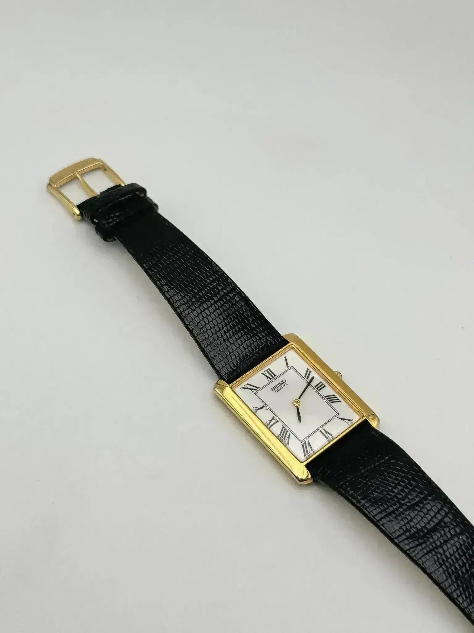Seiko - Tank Plaqué Or Cadran blanc Cabochon - 1981 - Atelier Victor