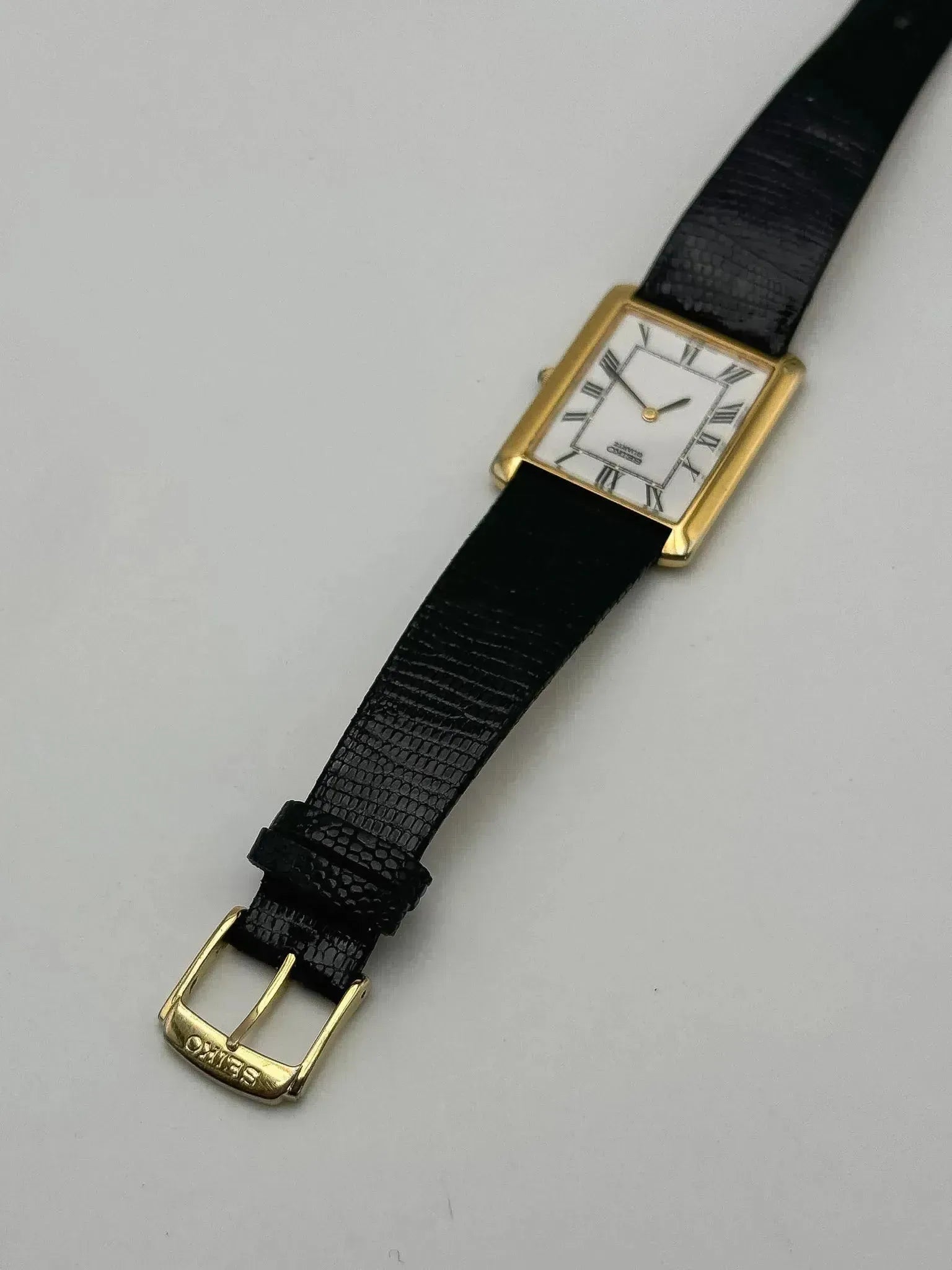 Seiko - Tank Plaqué Or Cadran blanc Cabochon - 1981 - Atelier Victor
