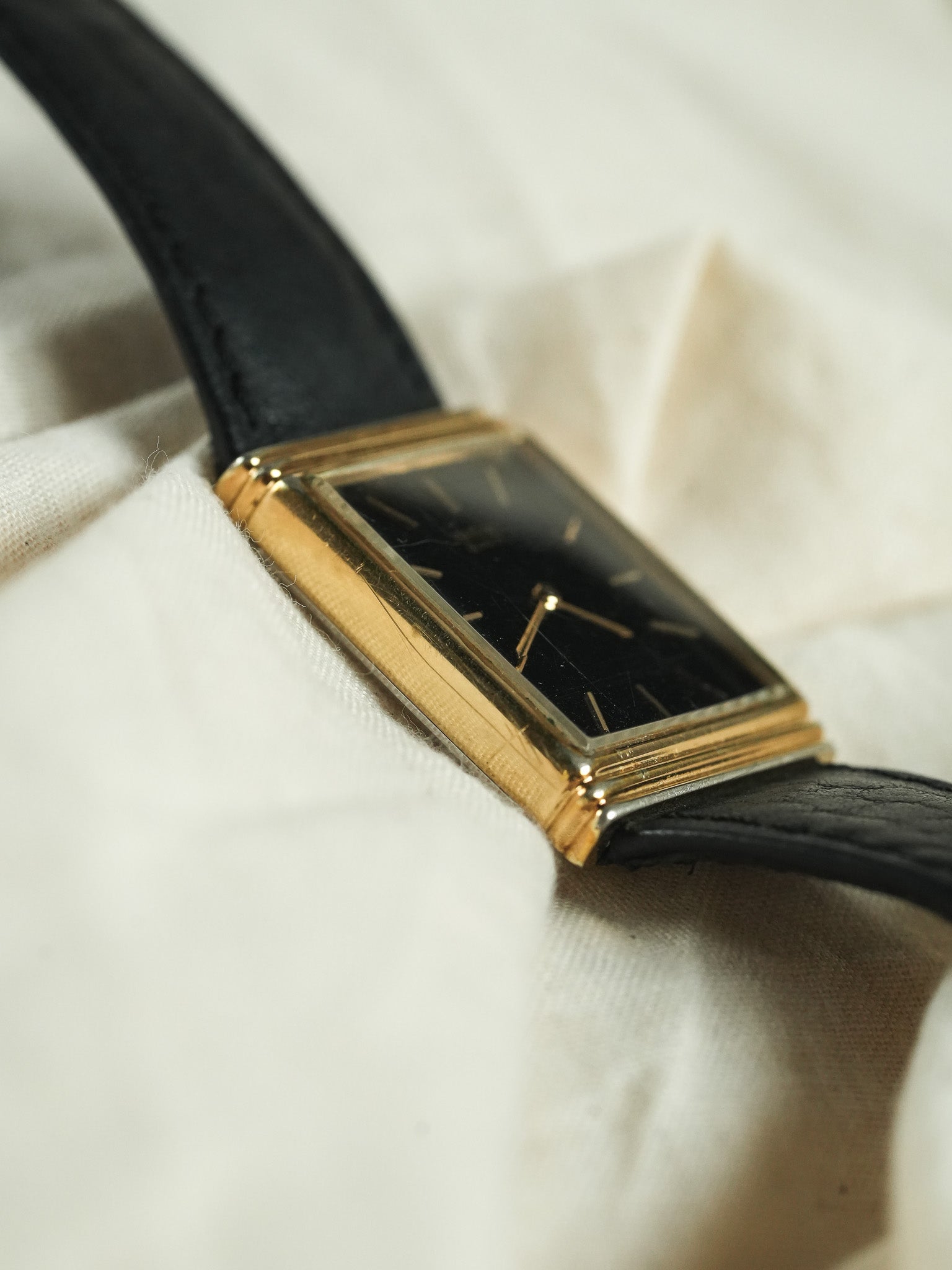 Seiko - Tank Plaqué Or Noir - 1977 - Atelier Victor - Vintage Shop