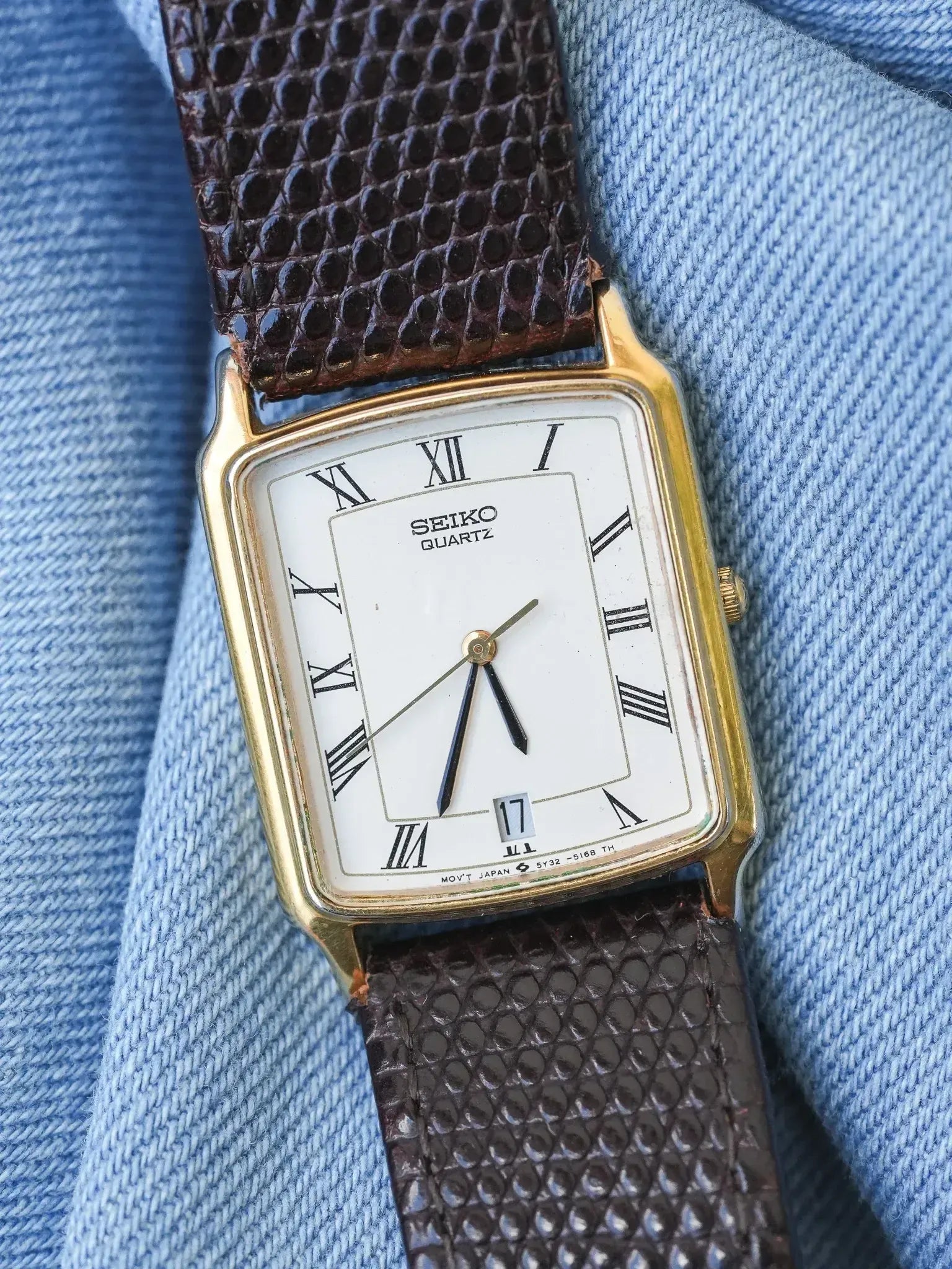 Seiko - Tank Romain Plaqué or Date 6H - 1989 - Atelier Victor