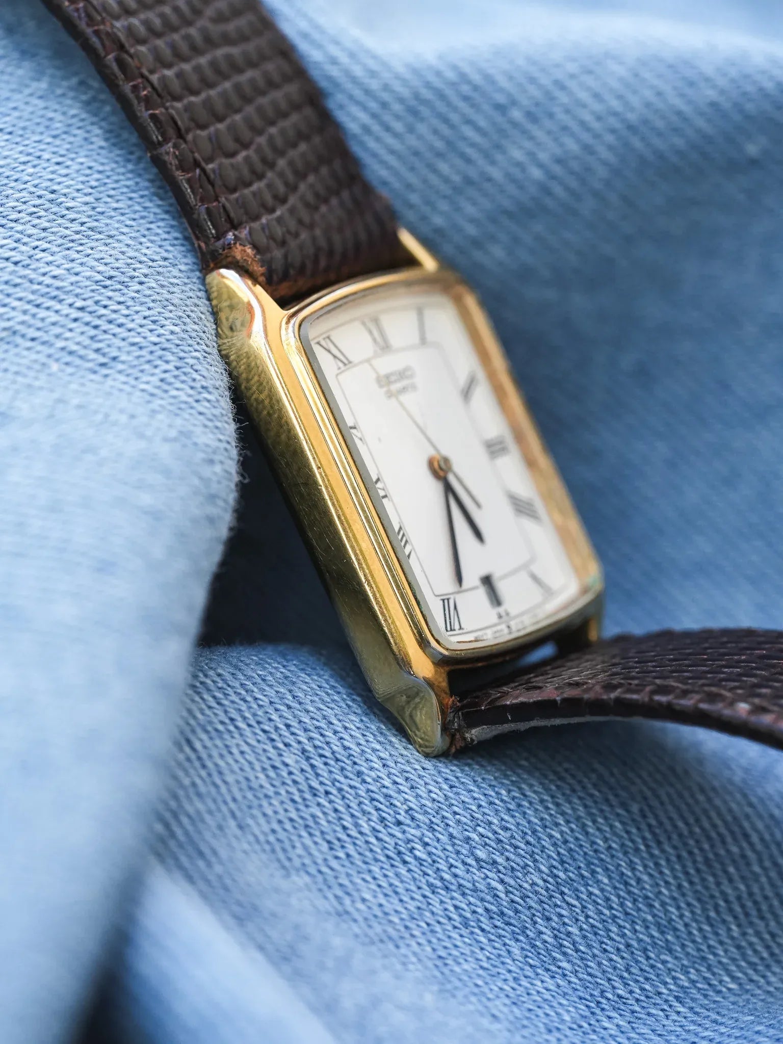 Seiko - Tank Romain Plaqué or Date 6H - 1989 - Atelier Victor - Vintage Shop