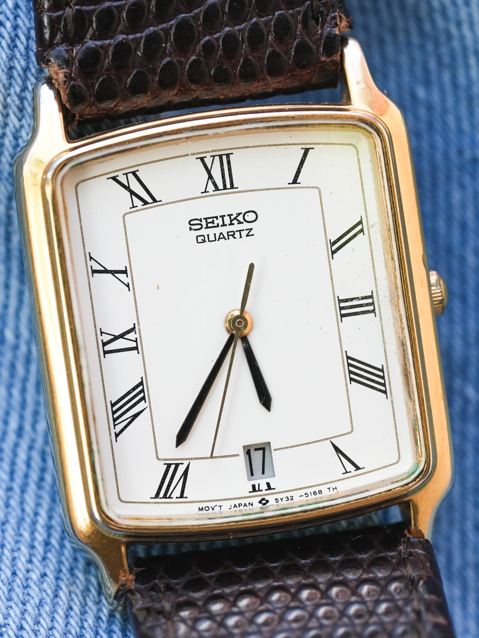 Seiko - Tank Romain Plaqué or Date 6H - 1989 - Atelier Victor - Vintage Shop
