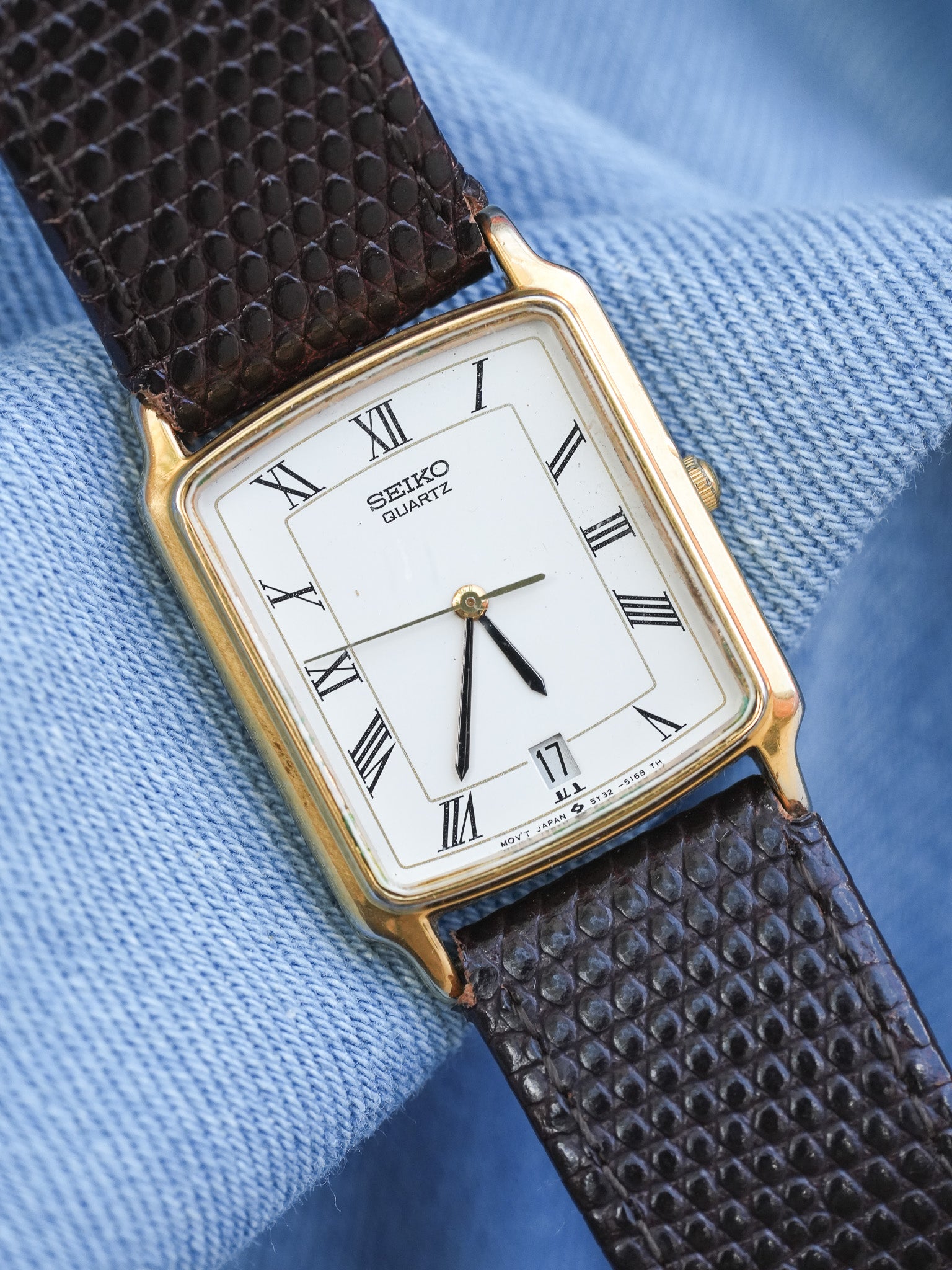 Seiko - Tank Romain Plaqué or Date 6H - 1989 - Atelier Victor - Vintage Shop