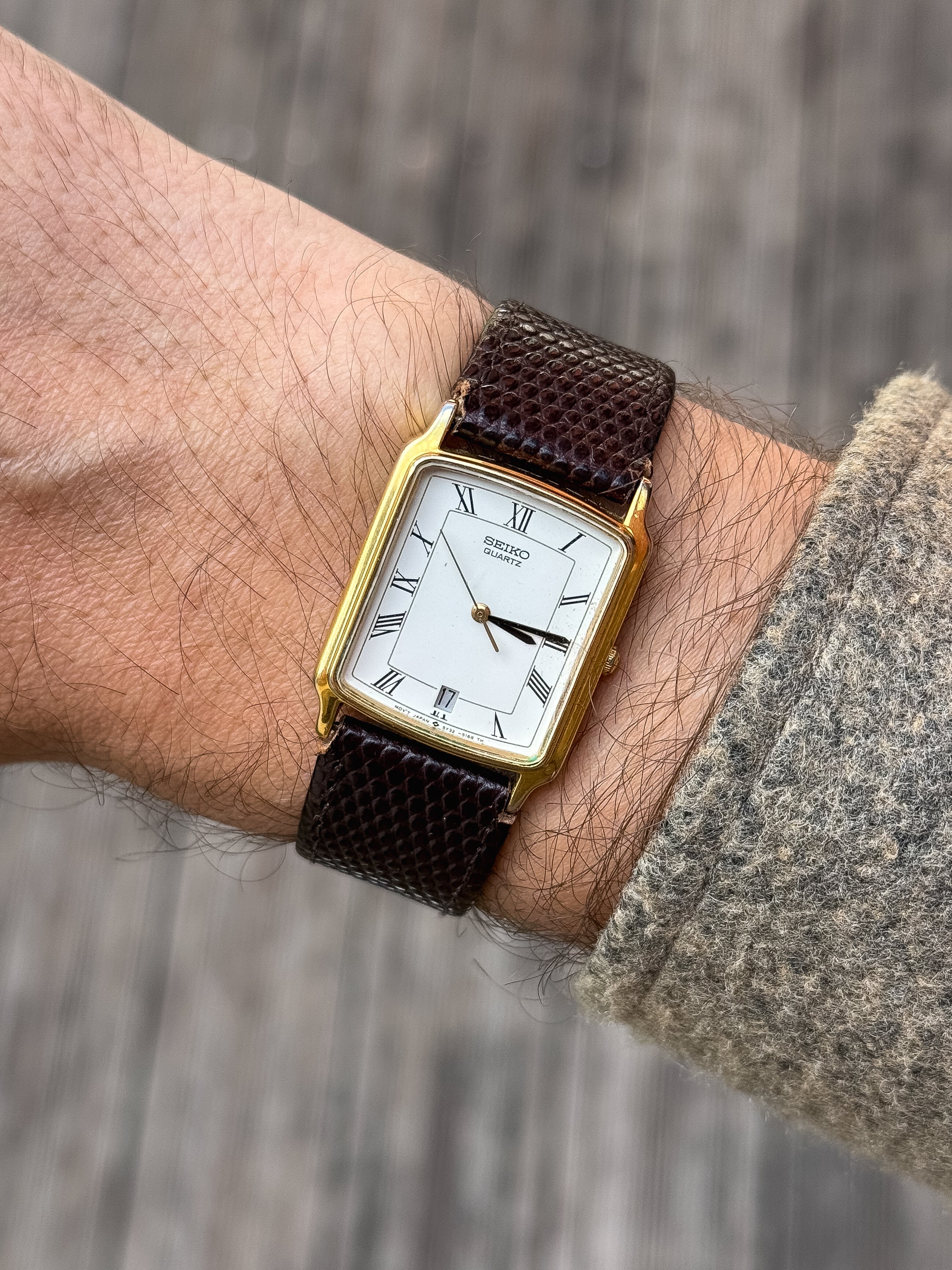 Seiko - Tank Romain Plaqué or Date 6H - 1989 - Atelier Victor - Vintage Shop
