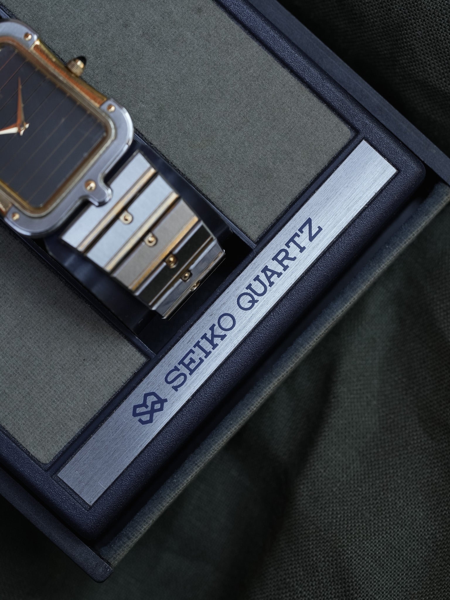 Seiko - Tank Special Acier Or Bracelet acier - Boite - 1983 - Atelier Victor - Vintage Shop