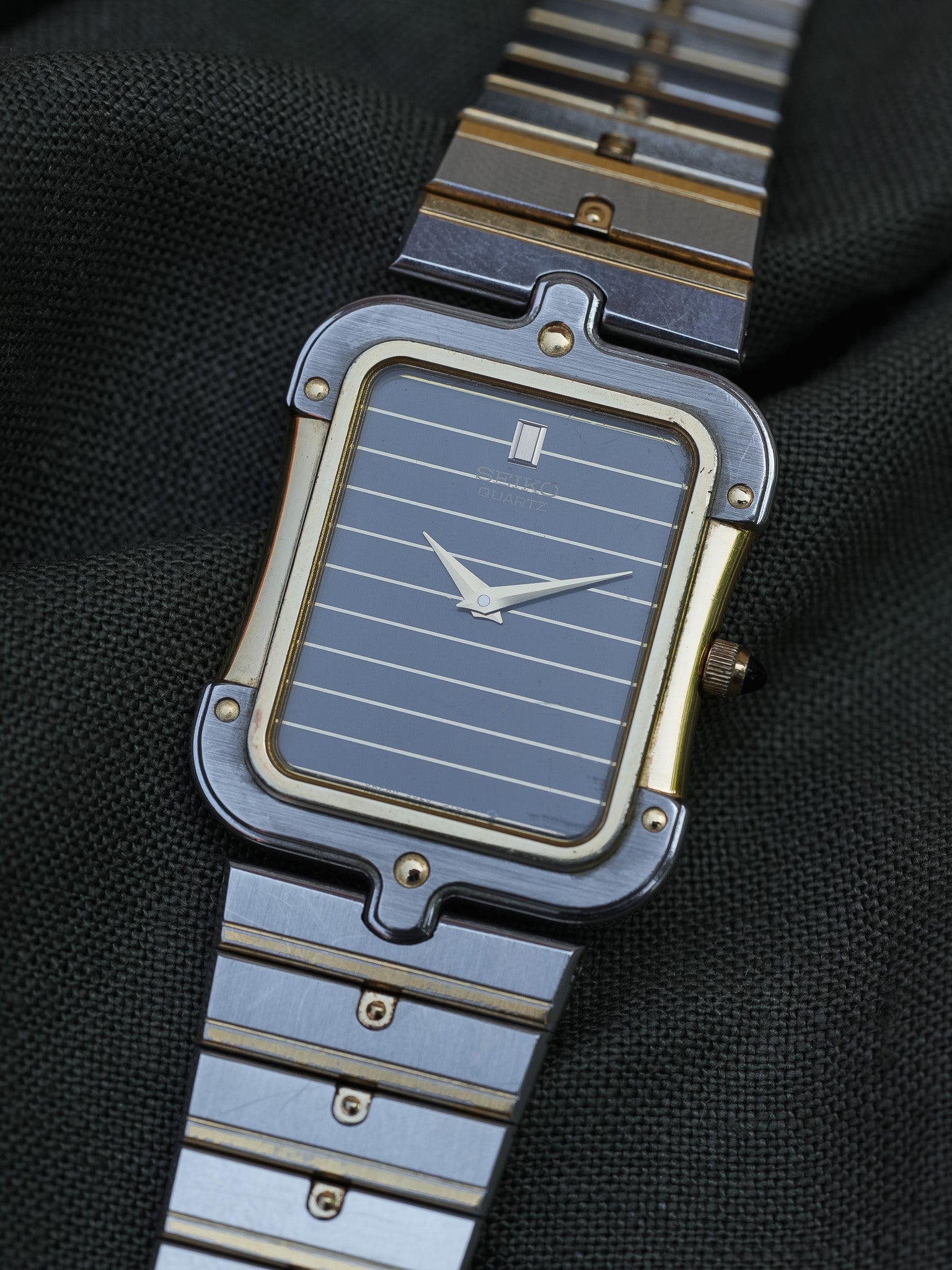 Seiko - Tank Special Acier Or Bracelet acier - Boite - 1983 - Atelier Victor - Vintage Shop