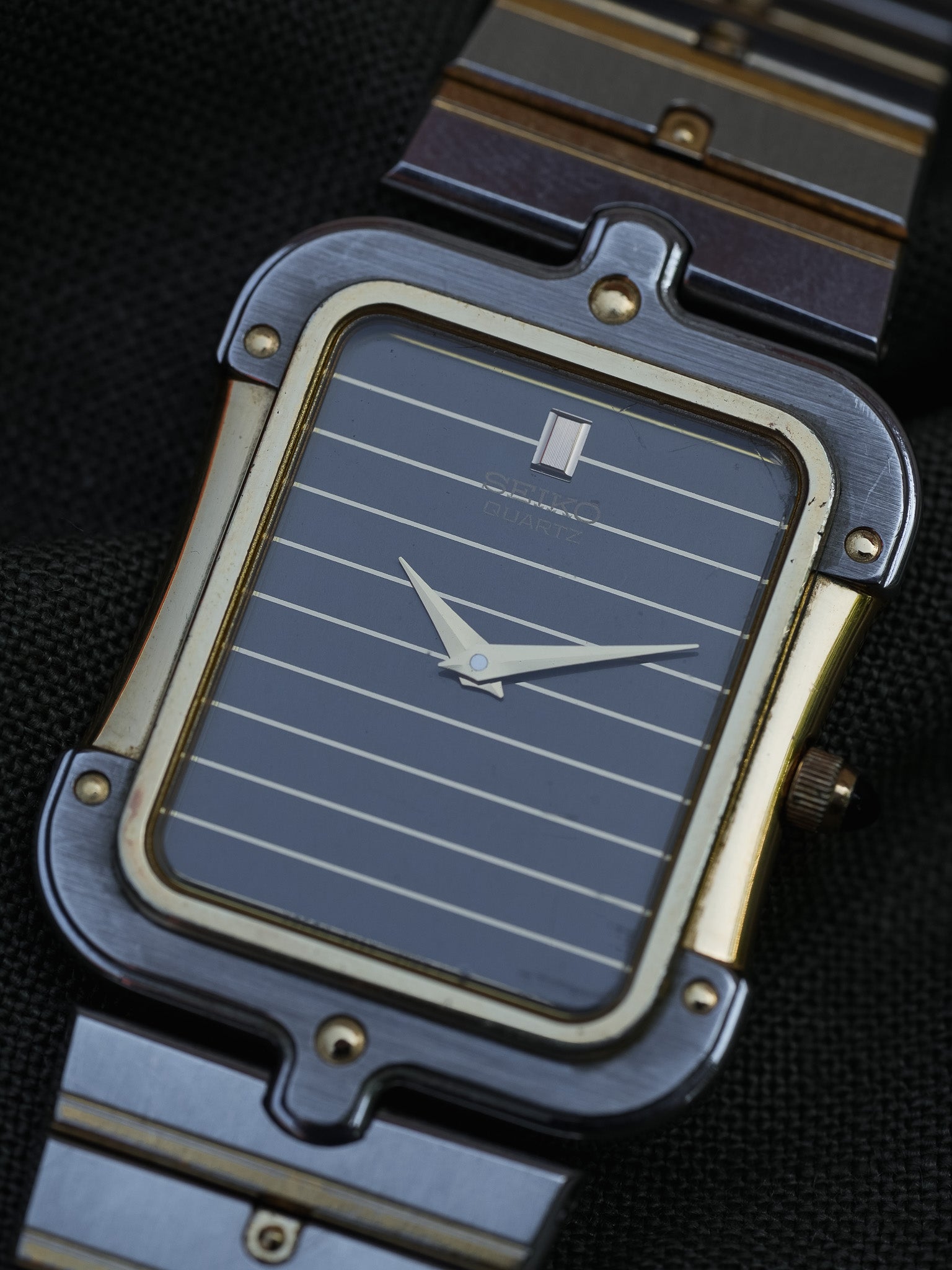 Seiko - Tank Special Acier Or Bracelet acier - Boite - 1983 - Atelier Victor - Vintage Shop