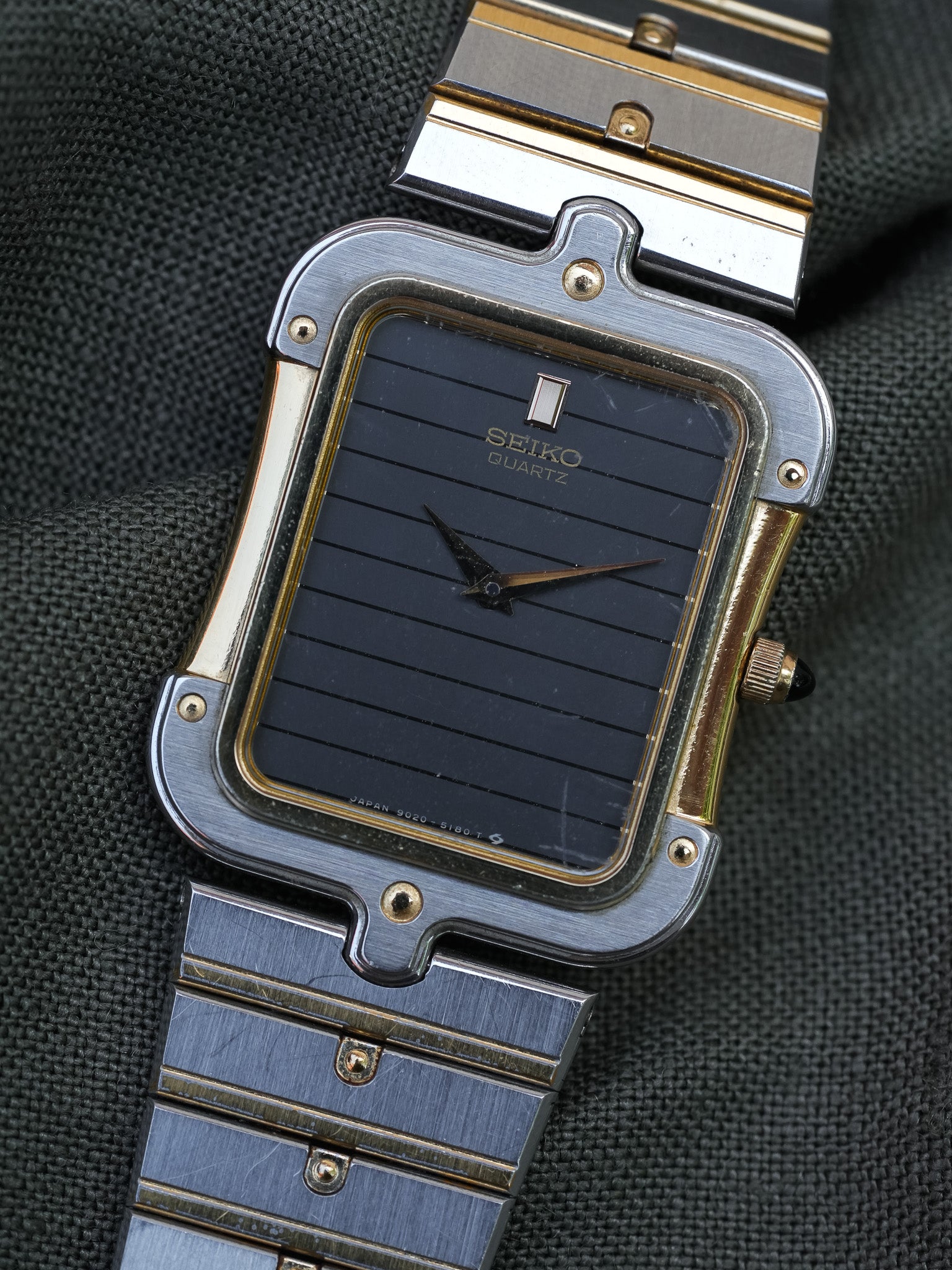Seiko - Tank Special Acier Or Bracelet acier - Boite - 1983 - Atelier Victor - Vintage Shop