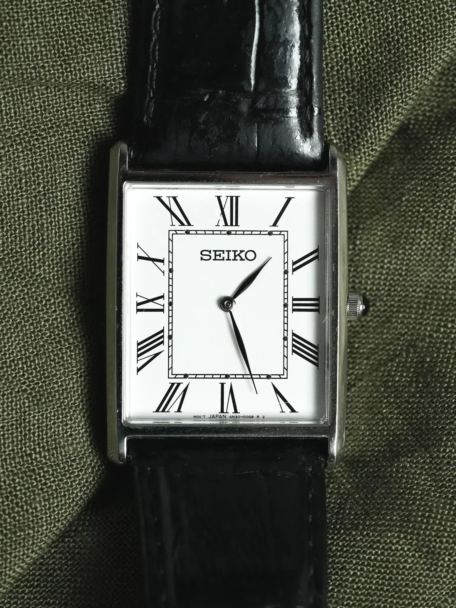 Seiko - Tank XL Acier Chiffres Romains Cabochon - 2002 - Atelier Victor