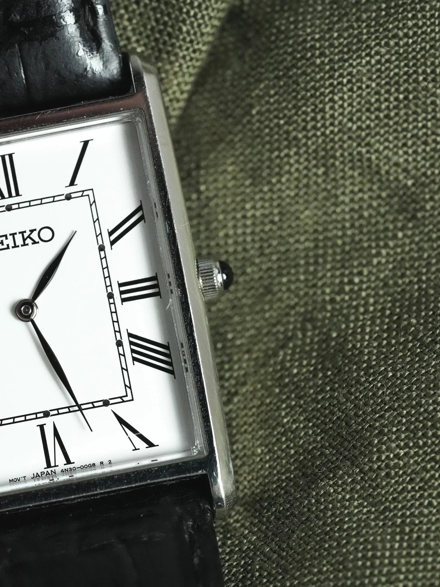 Seiko - Tank XL Acier Chiffres Romains Cabochon - 2002 - Atelier Victor