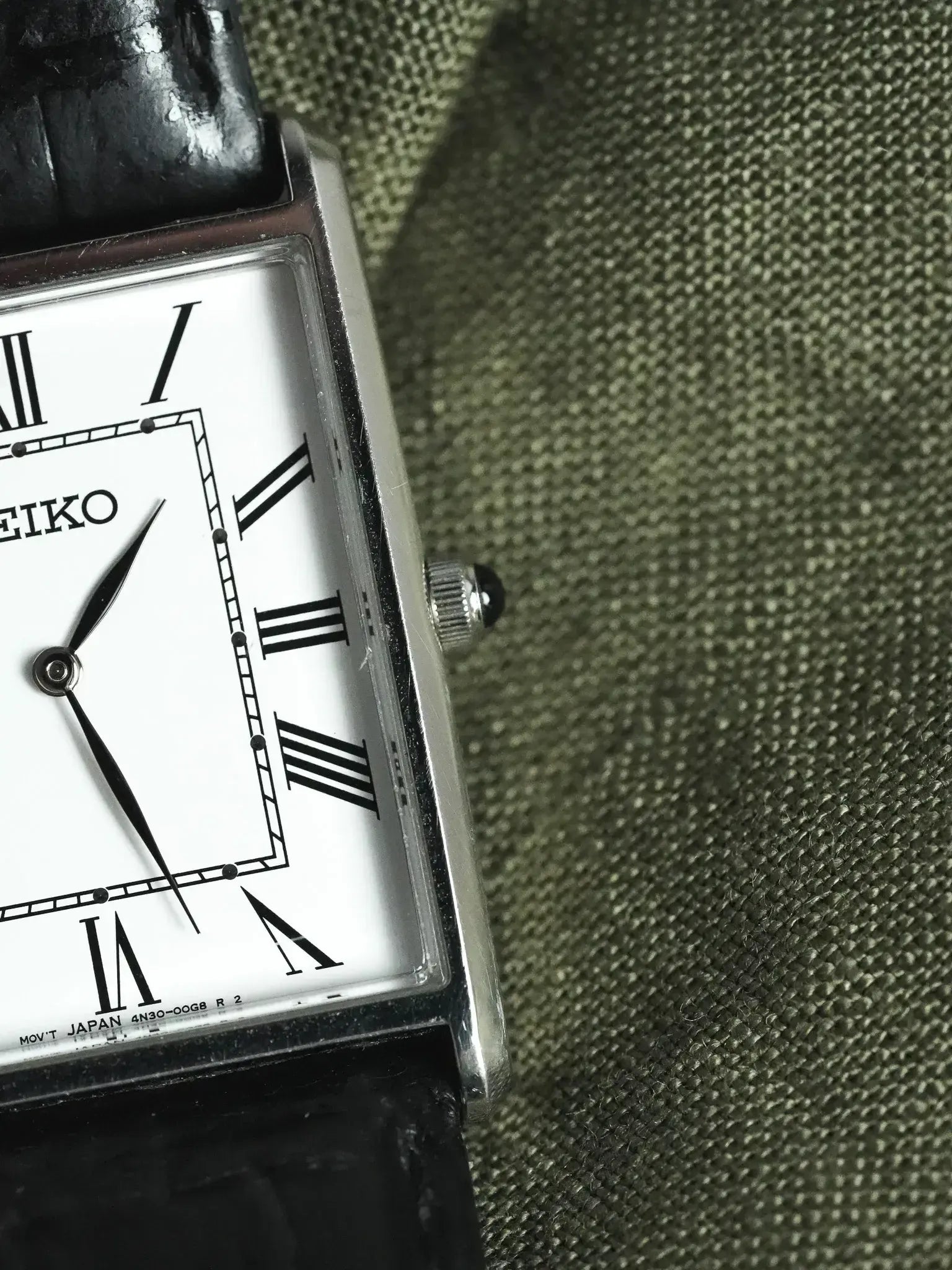 Seiko - Tank XL Acier Chiffres Romains Cabochon - 2002 - Atelier Victor