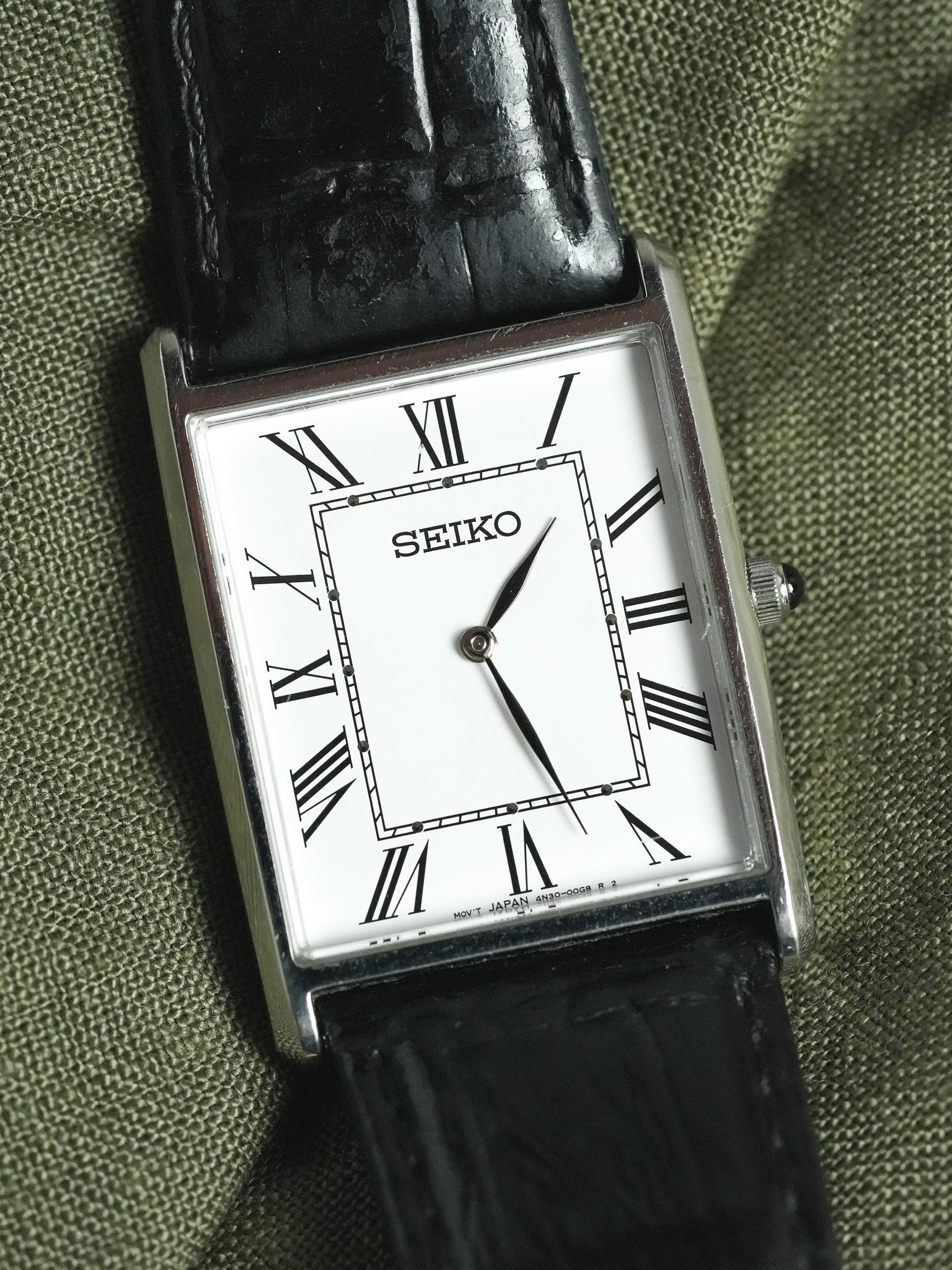 Seiko - Tank XL Acier Chiffres Romains Cabochon - 2002 - Atelier Victor - Vintage Shop