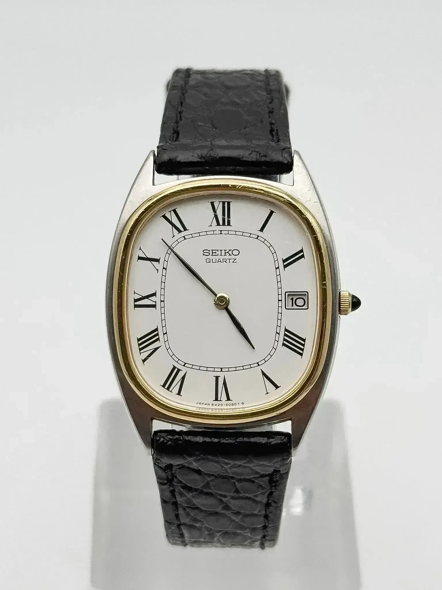 Seiko - Tonneau Acier Or Romain Cabochon - 1980s - Atelier Victor
