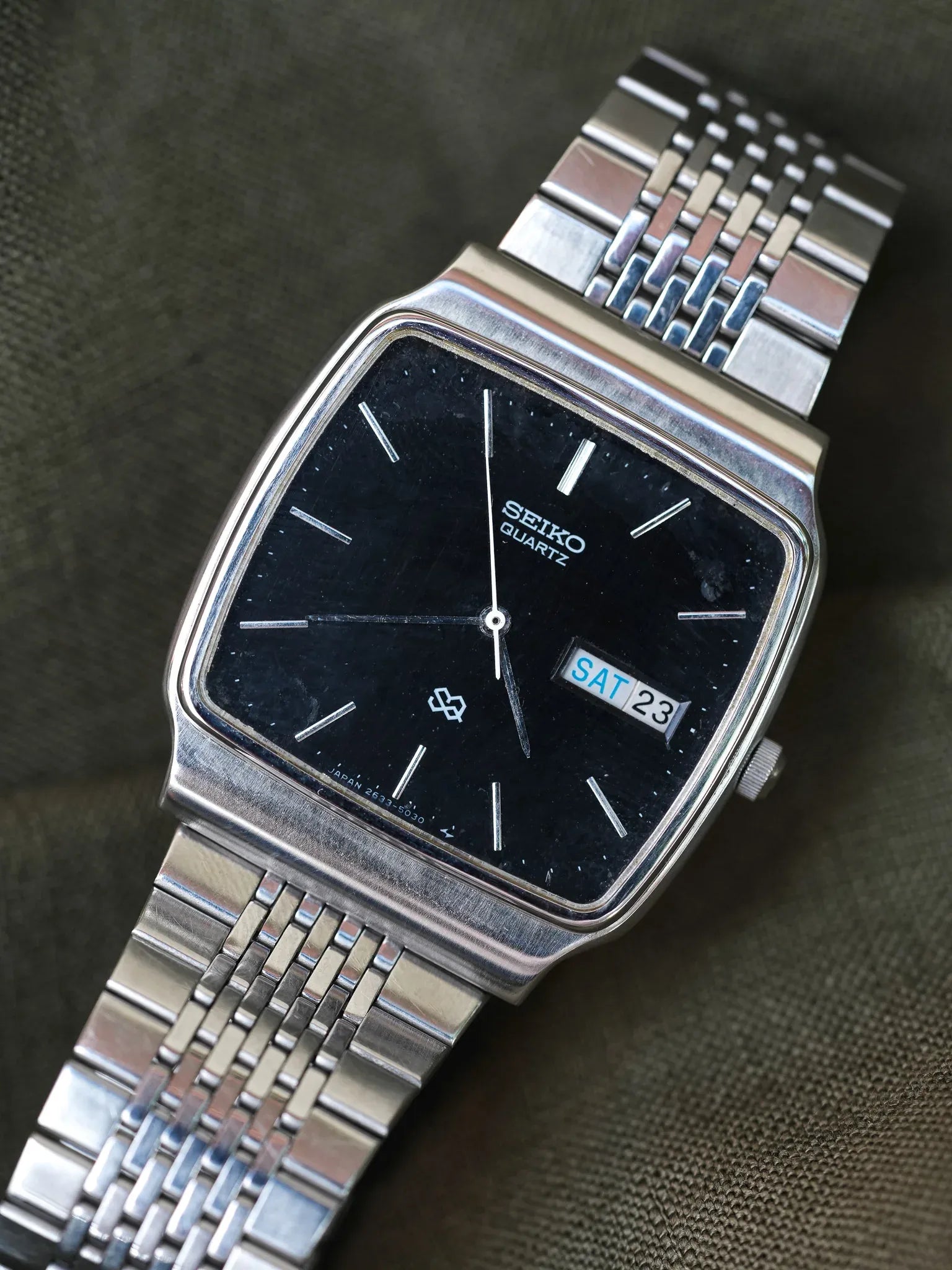 Seiko - TV Acier cadran noir daydate - 1978 - Atelier Victor - Vintage Shop