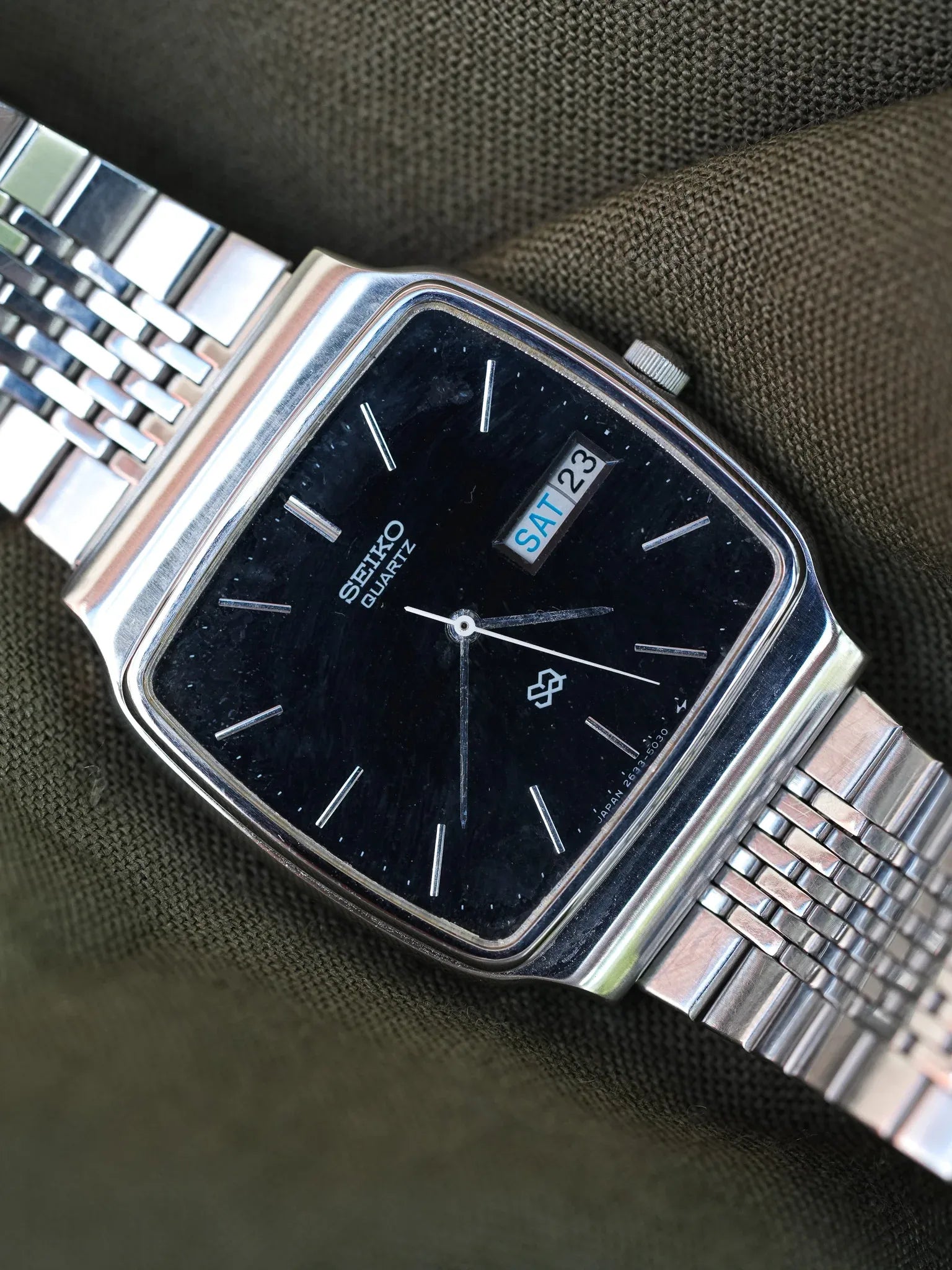 Seiko - TV Acier cadran noir daydate - 1978 - Atelier Victor - Vintage Shop