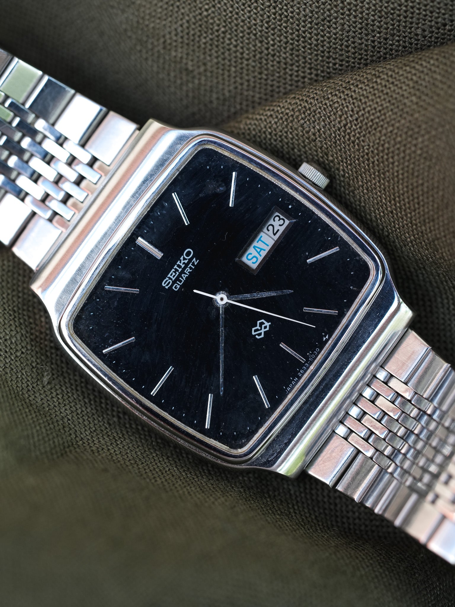 Seiko - TV Acier cadran noir daydate - 1978 - Atelier Victor - Vintage Shop