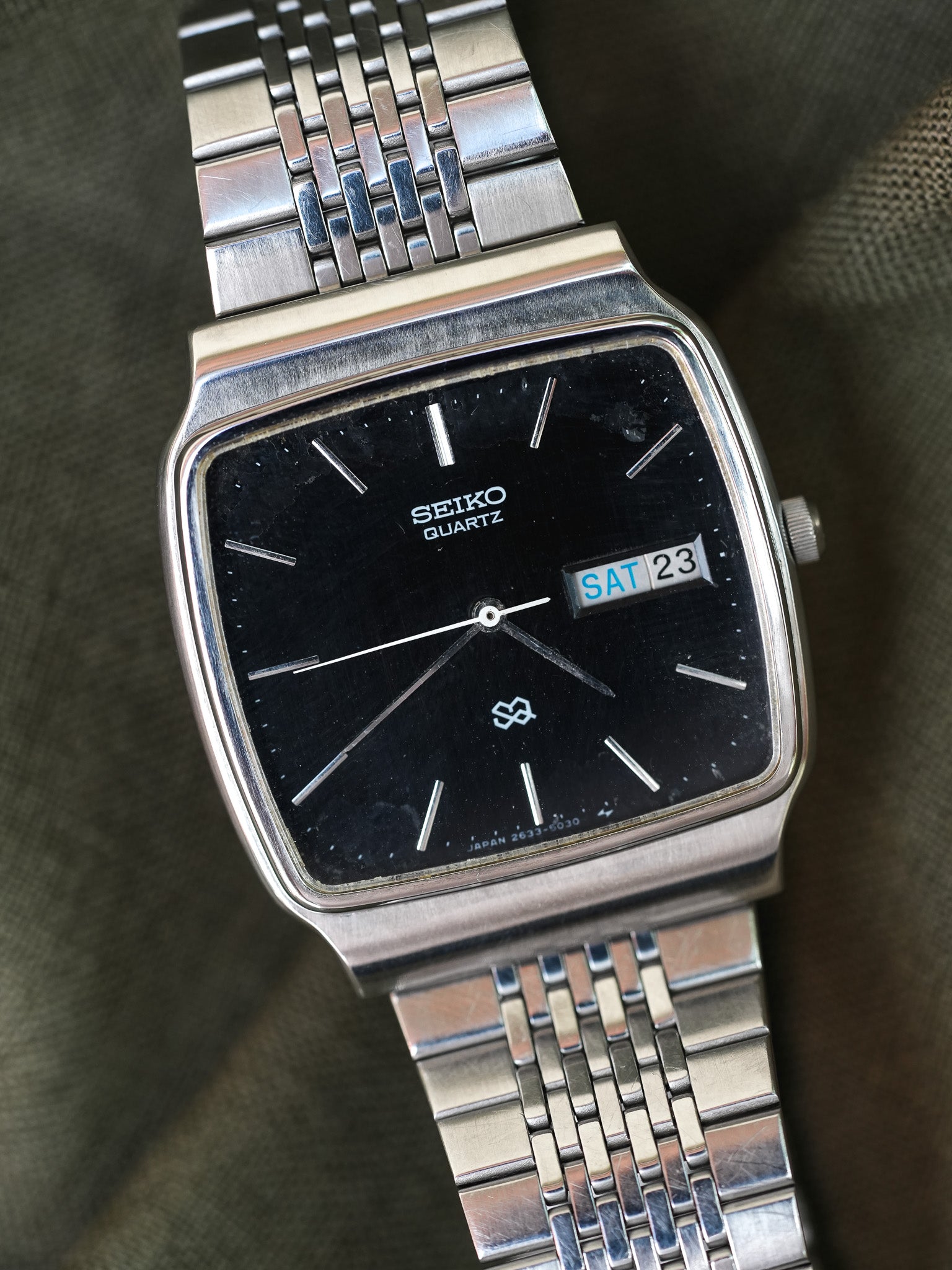 Seiko - TV Acier cadran noir daydate - 1978 - Atelier Victor - Vintage Shop