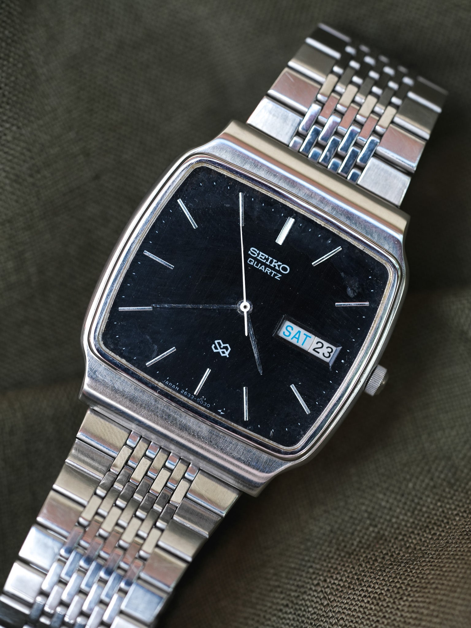 Seiko - TV Acier cadran noir daydate - 1978 - Atelier Victor - Vintage Shop
