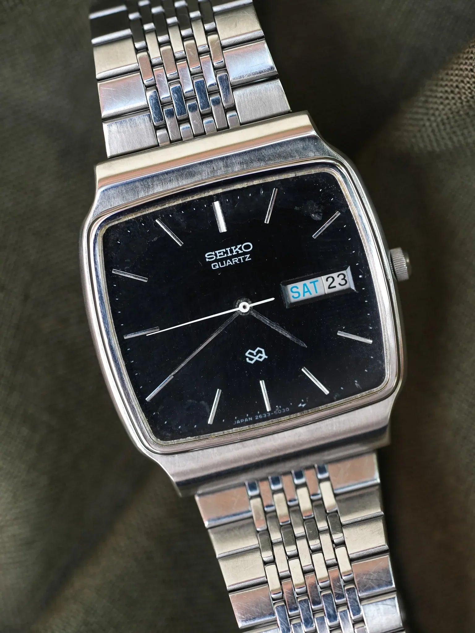 Seiko - TV Acier cadran noir daydate - 1978 - Atelier Victor - Vintage Shop