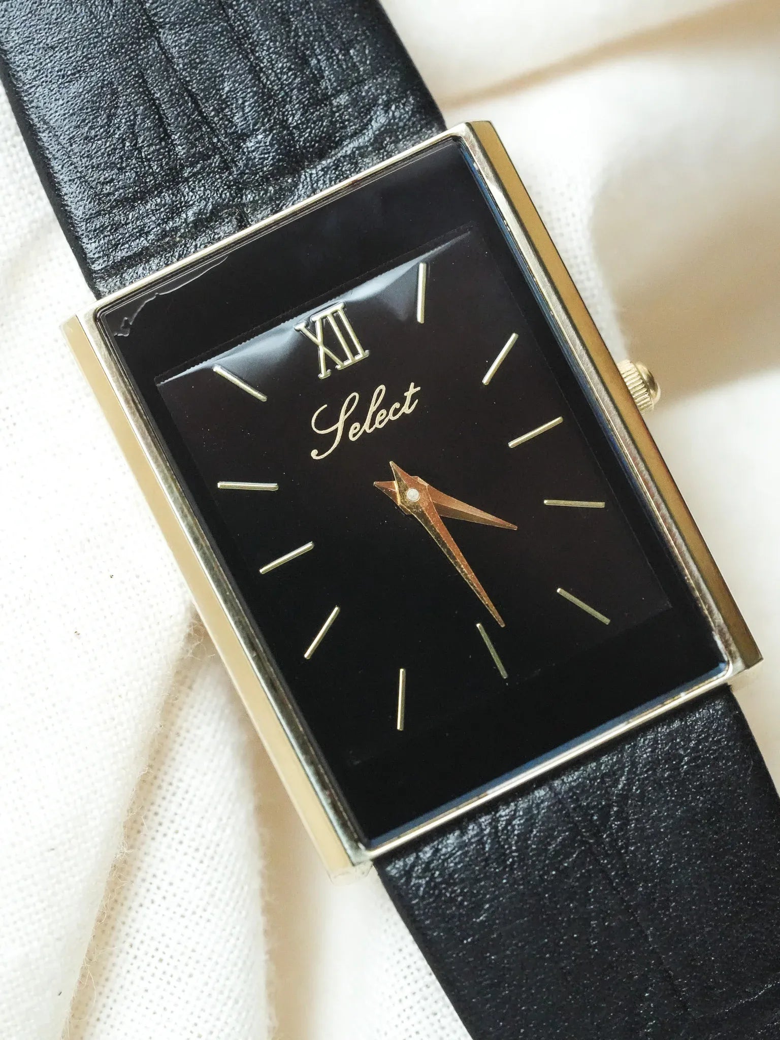 Select - Tank Noir Or style "Cellini" - 1980s - Atelier Victor