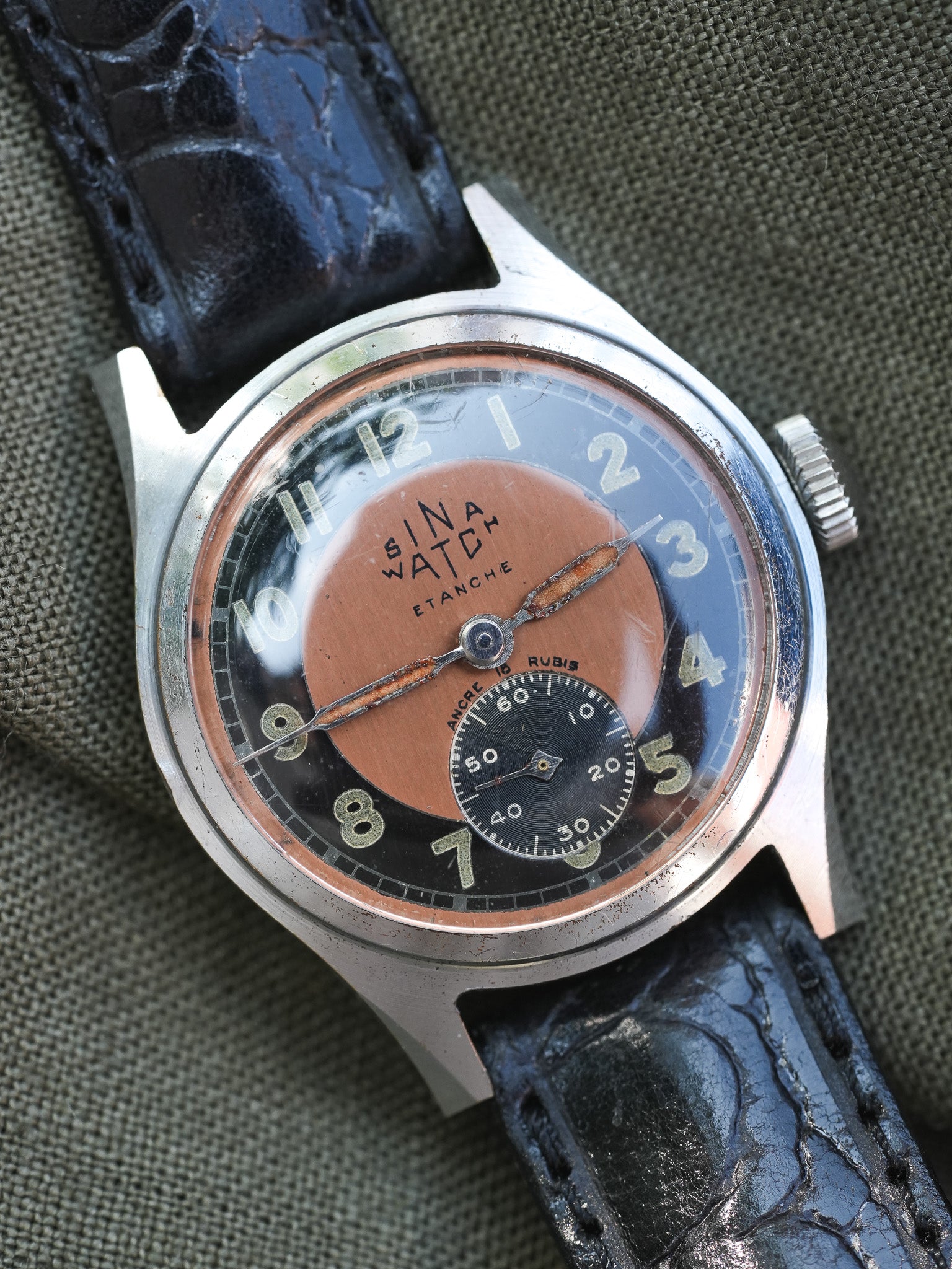 Sina Watch - WW2 Tuxedo Saumon - 1940s - Atelier Victor - Vintage Shop