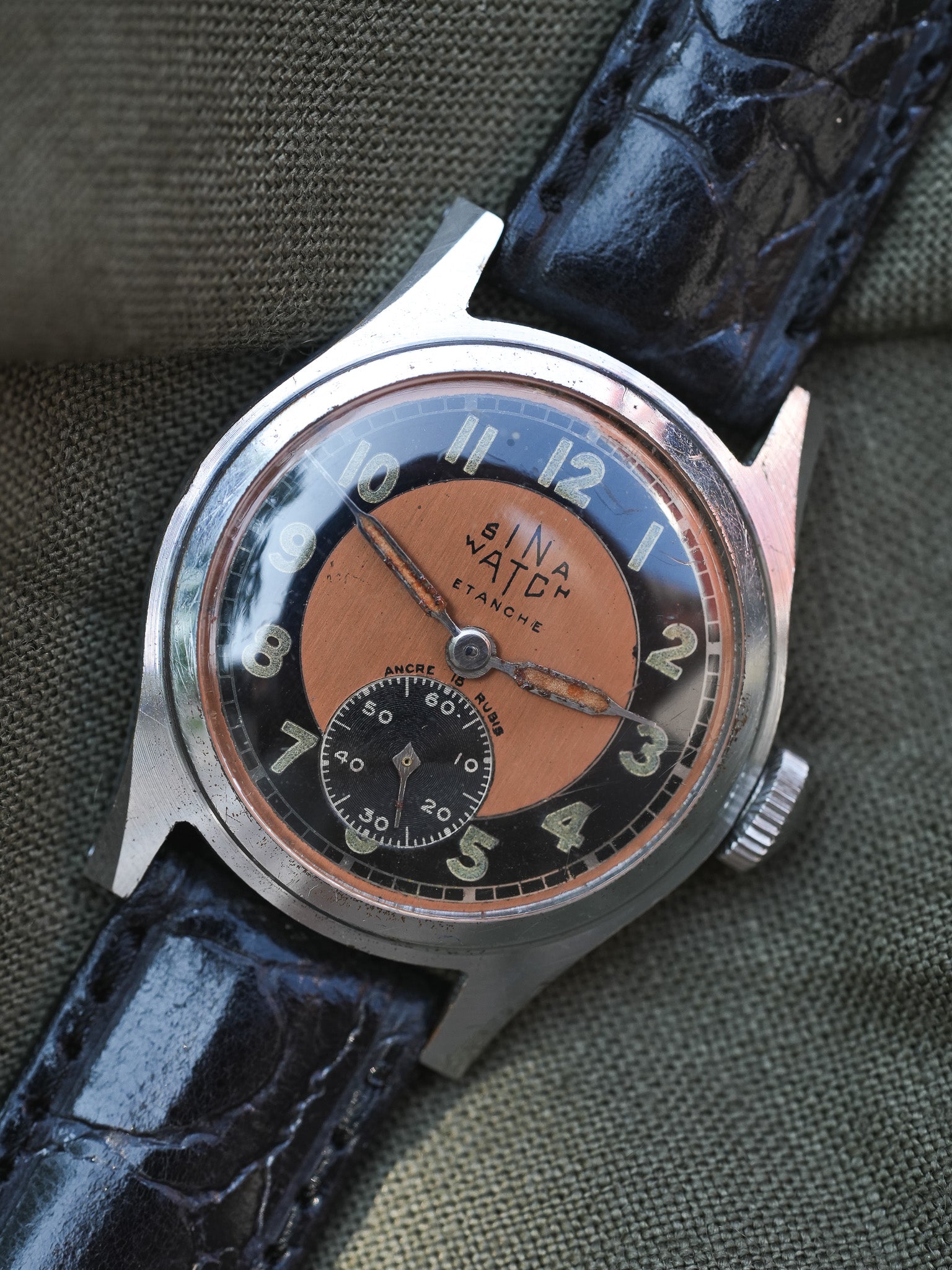Sina Watch - WW2 Tuxedo Saumon - 1940s - Atelier Victor - Vintage Shop