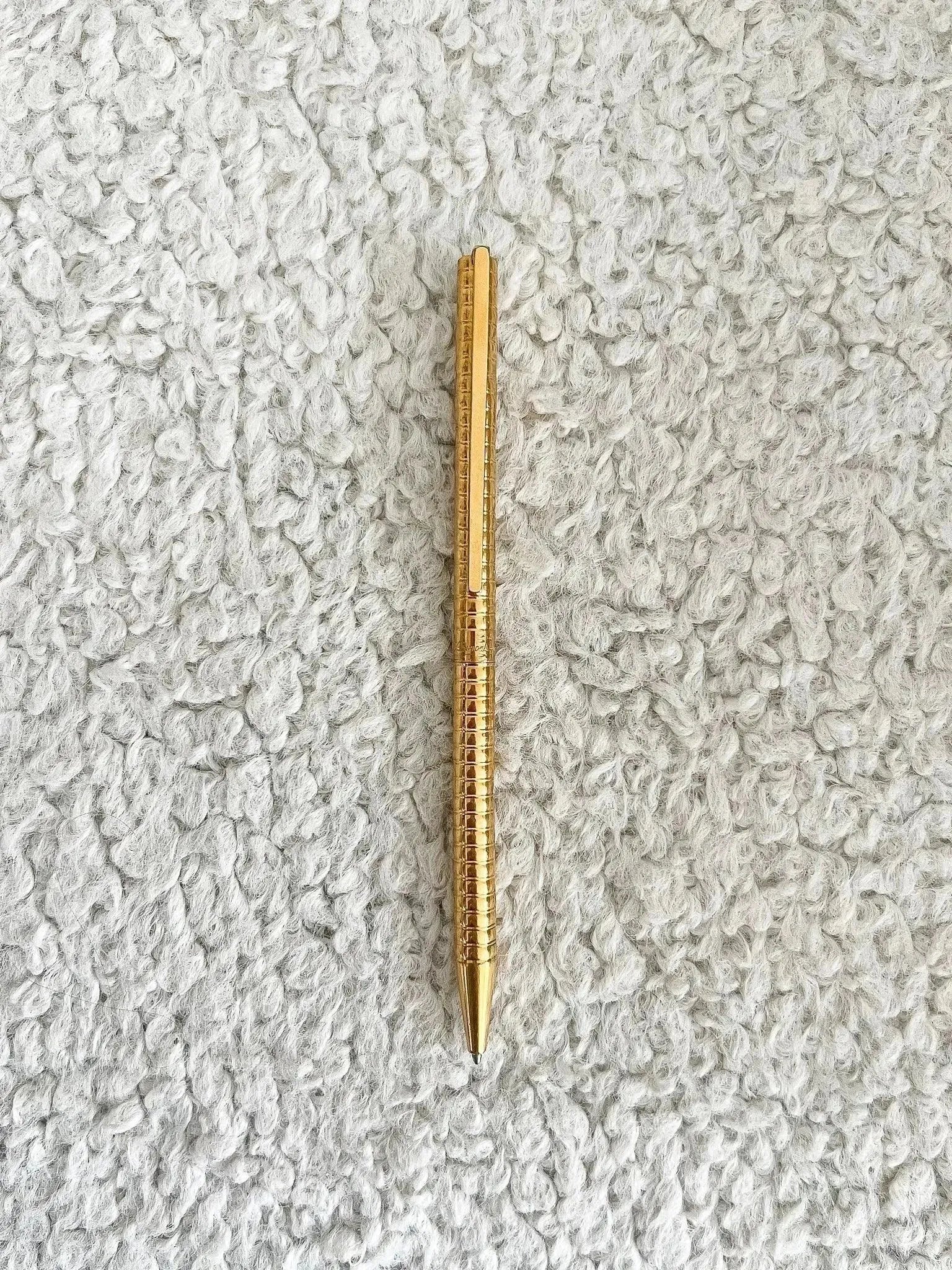 ST Dupont Paris - Stylo Bille Gold Design - 1990s - Atelier Victor