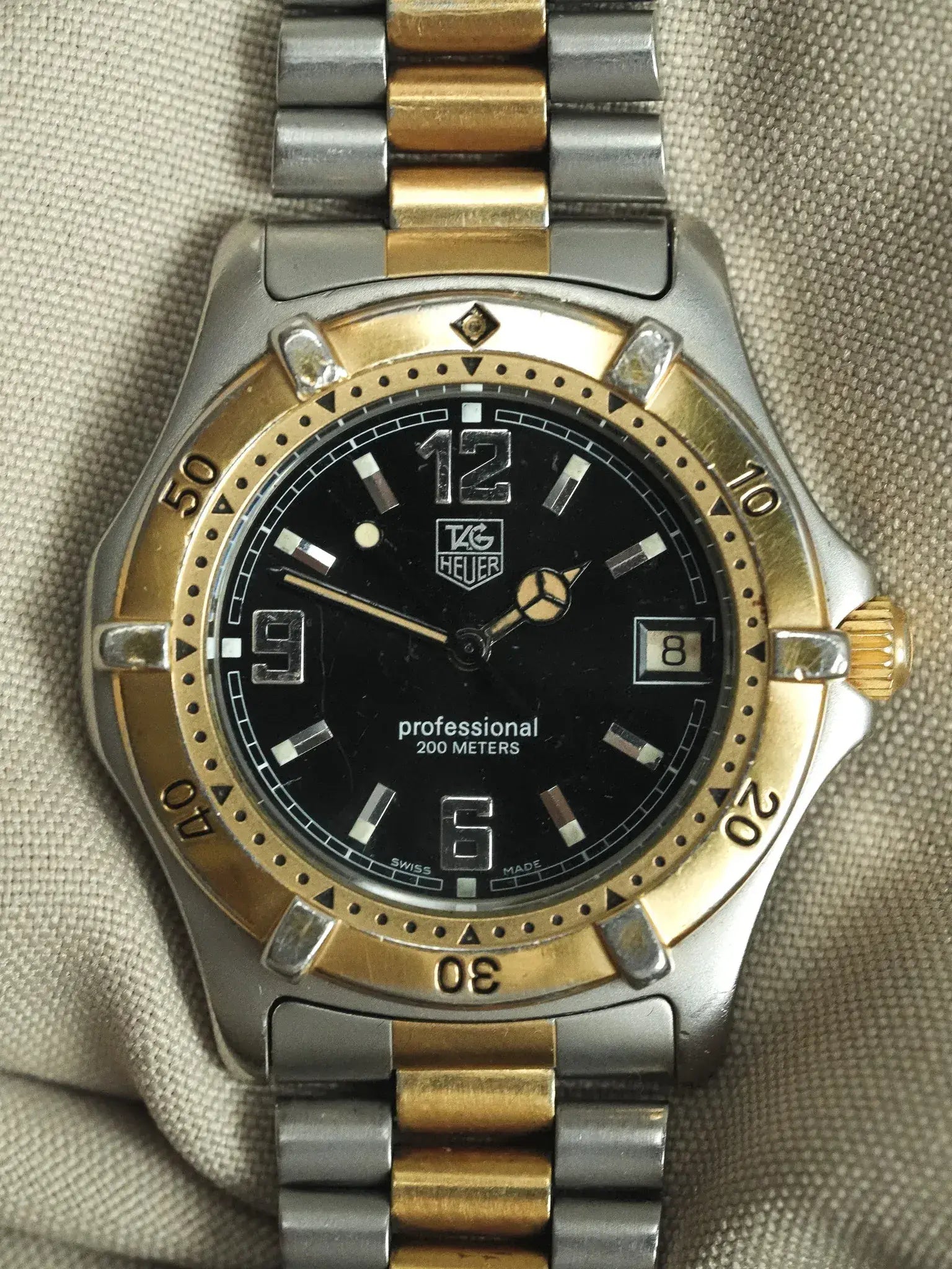 Tag Heuer - Professionnel 2000 39mm Acier Or Cadran noir - 1990s - Atelier Victor