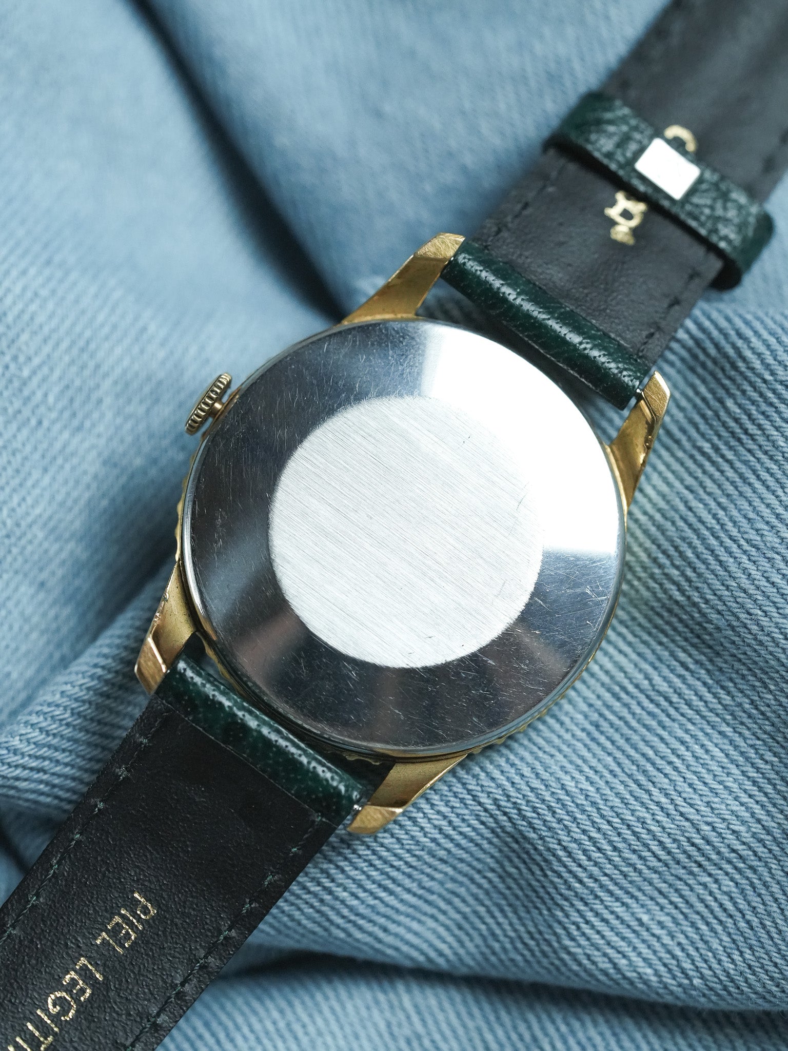 Telhor - Calendrier à lunette tournante plaqué or 36mm - 1960s - Atelier Victor - Vintage Shop