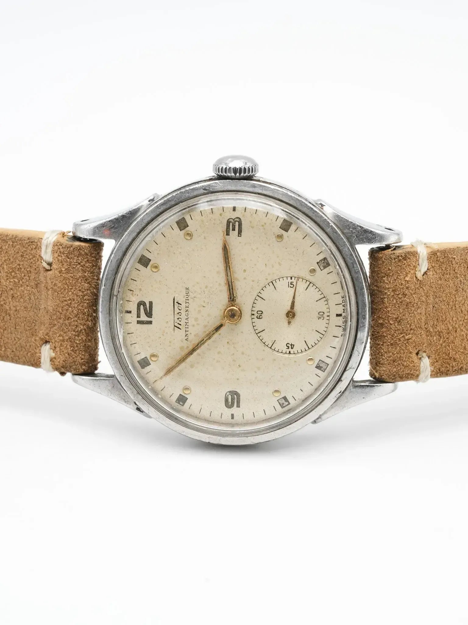 Tissot - Antimagnétique Acier Patine Crème Petite-seconde - 1950s - Atelier Victor