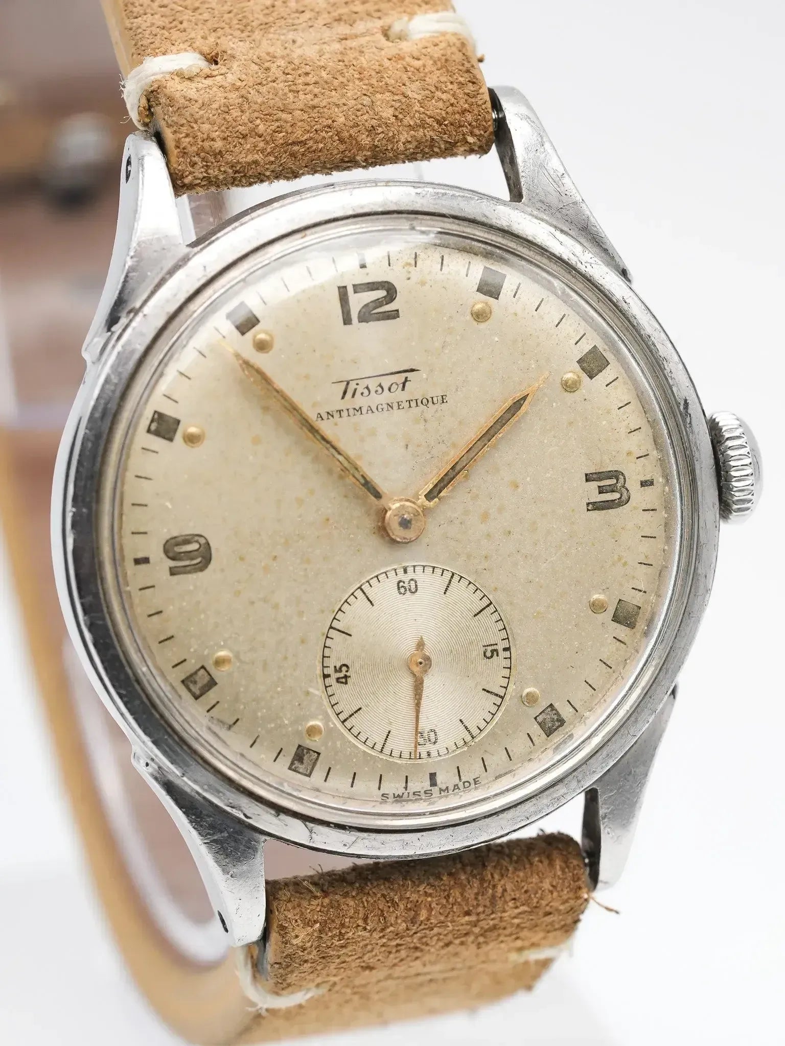 Tissot - Antimagnétique Acier Patine Crème Petite-seconde - 1950s - Atelier Victor