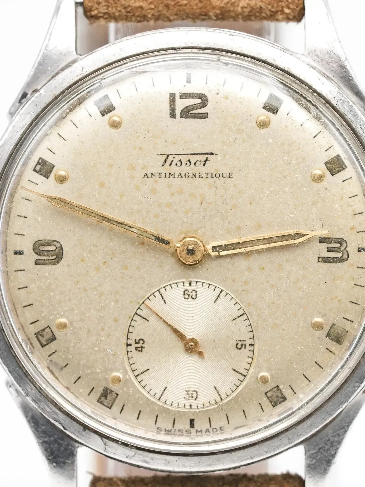 Tissot - Antimagnétique Acier Patine Crème Petite-seconde - 1950s - Atelier Victor