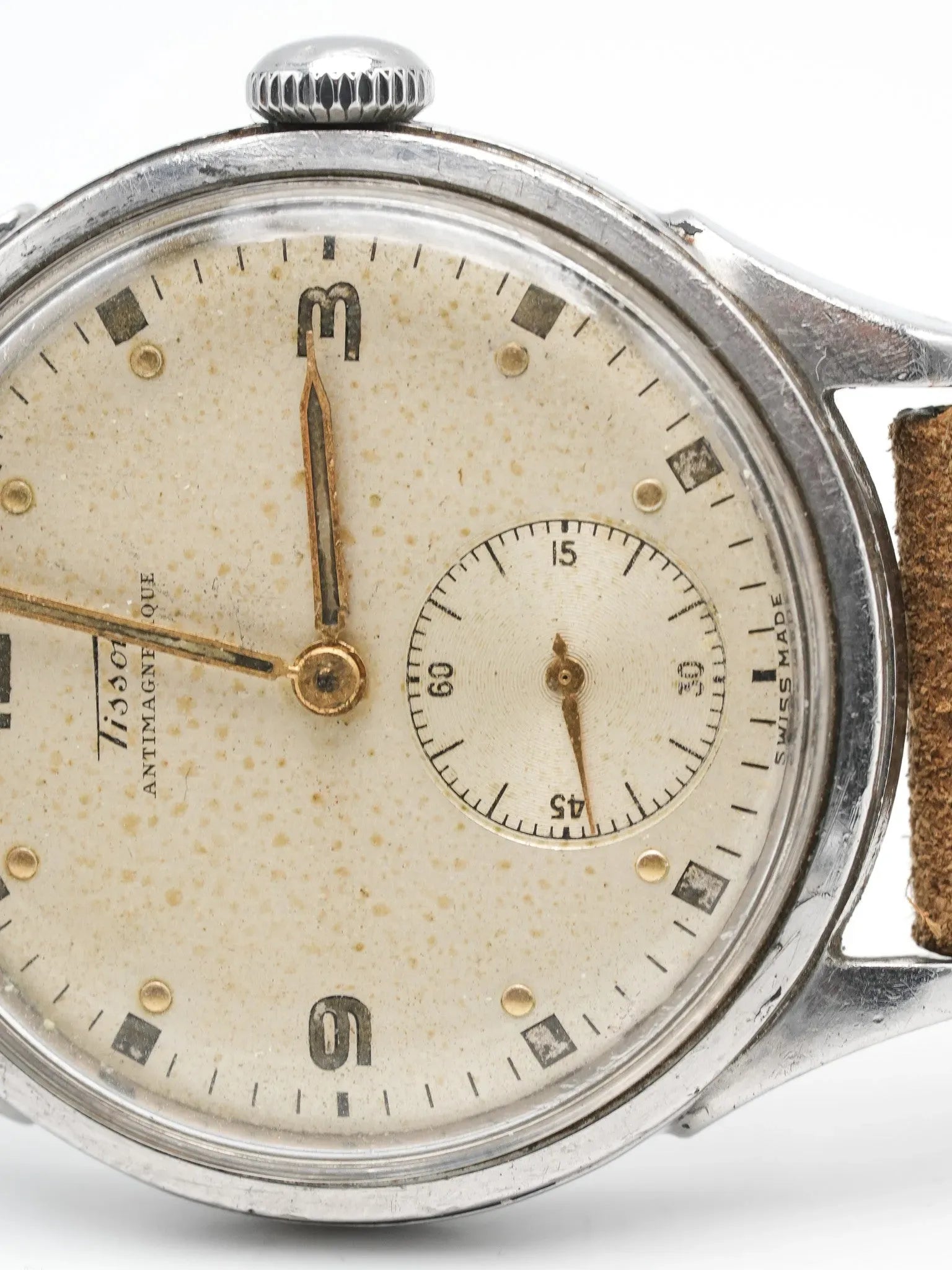 Tissot - Antimagnétique Acier Patine Crème Petite-seconde - 1950s - Atelier Victor Paris - Vintage Watch Shop Dubai