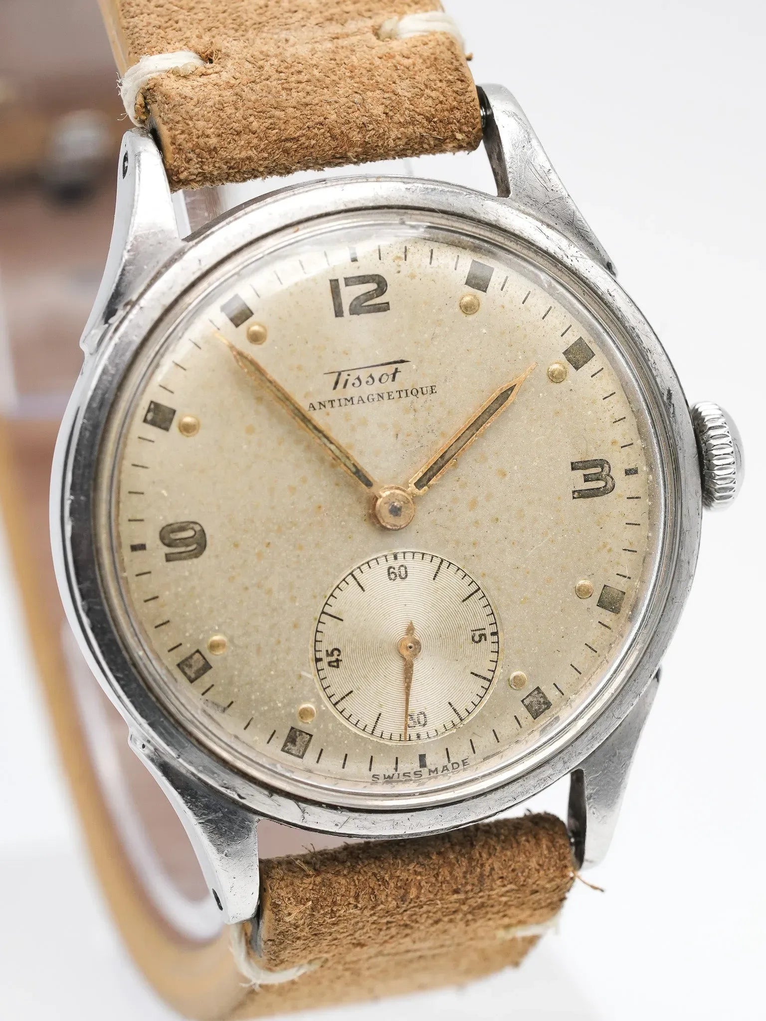 Tissot - Antimagnétique Acier Patine Crème Petite-seconde - 1950s - Atelier Victor Paris - Vintage Watch Shop Dubai