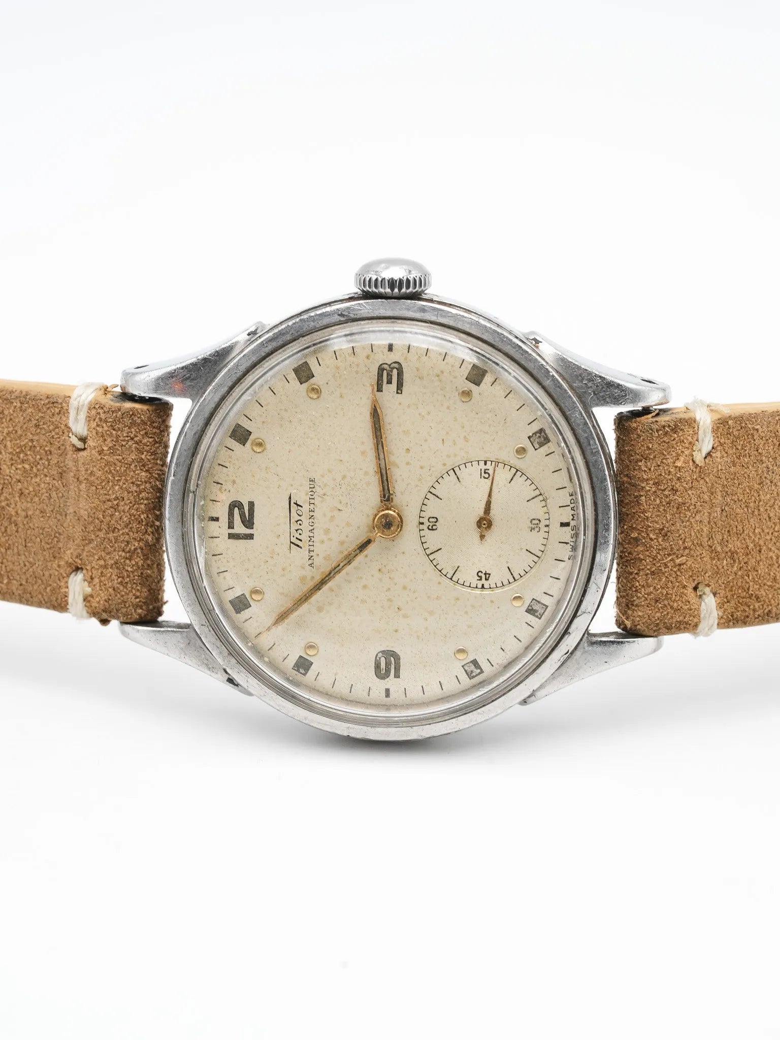 Tissot - Antimagnétique Acier Patine Crème Petite-seconde - 1950s - Atelier Victor Paris - Vintage Watch Shop Dubai