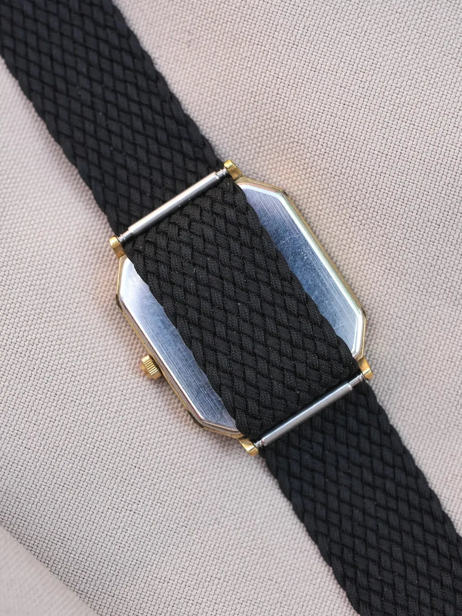 Tissot - Boulgone Octogonale Plaqué or laque noir - 1990s - Atelier Victor