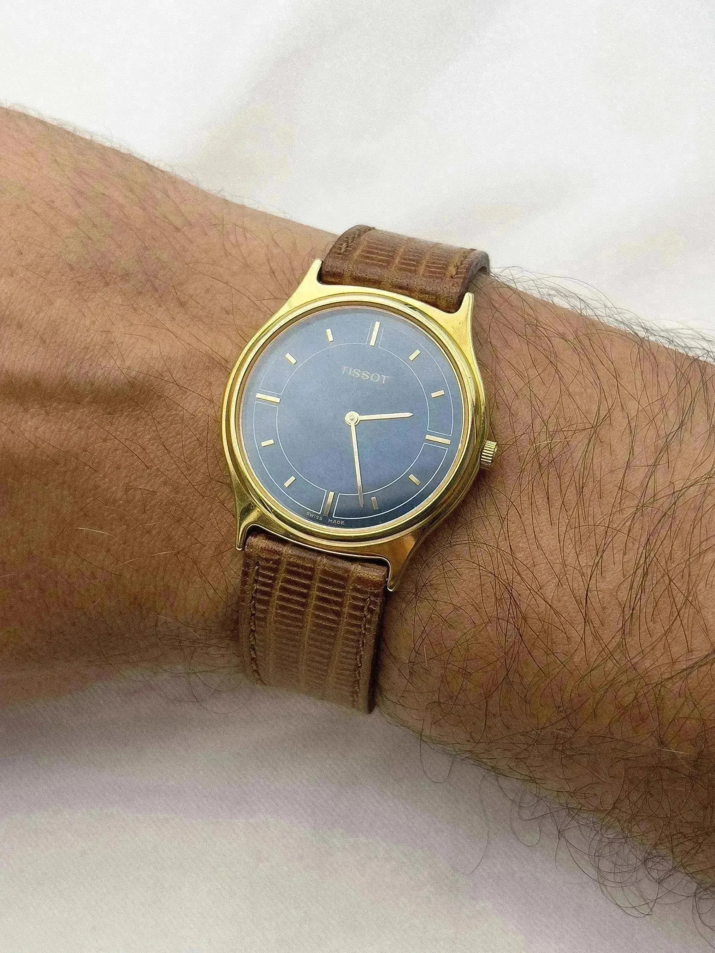 Tissot - Plaqué or bleu - 1990s - Atelier Victor