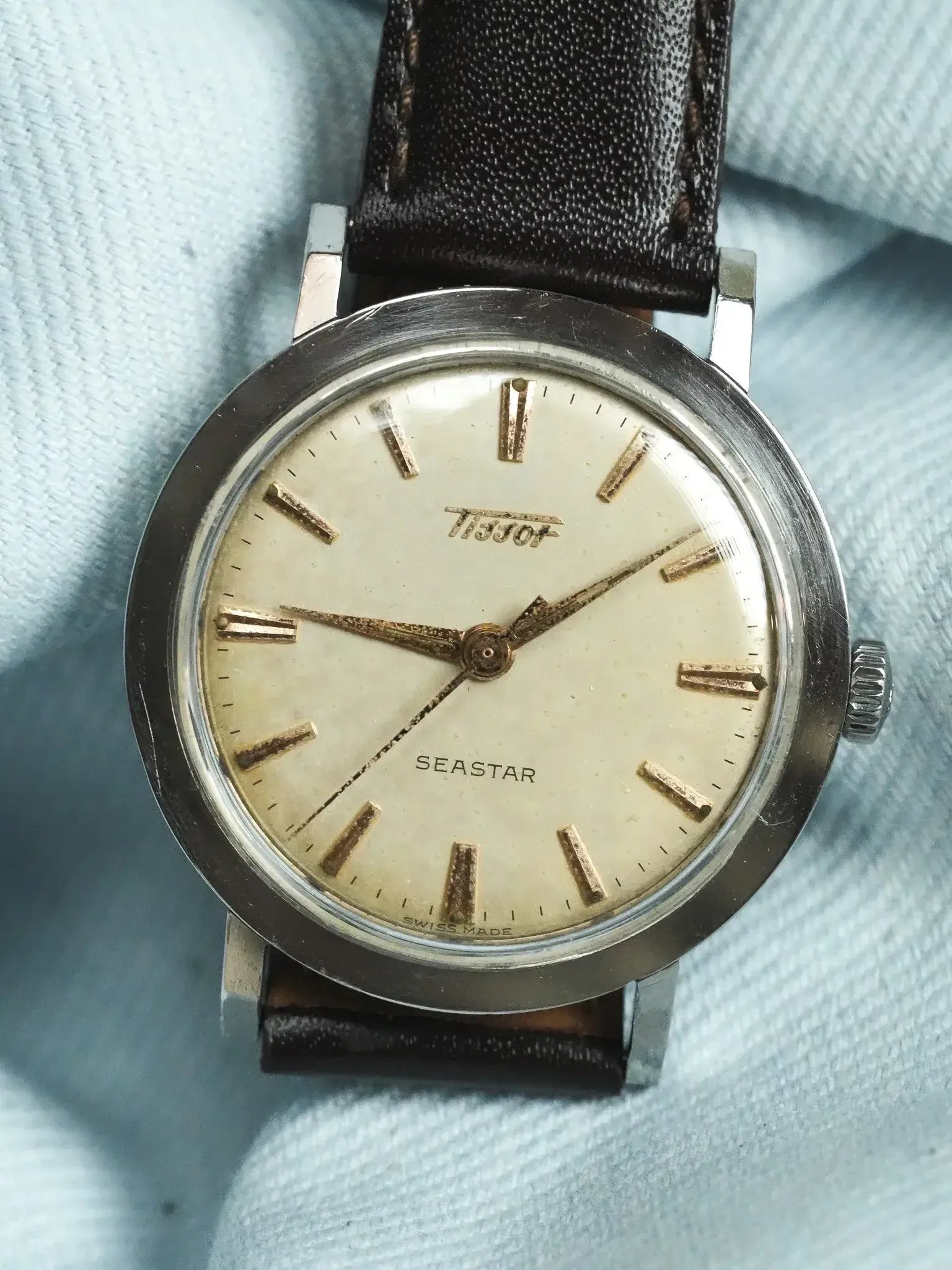 Tissot - Seastar Index Or Rose Patine Creme - 1950s - Atelier Victor