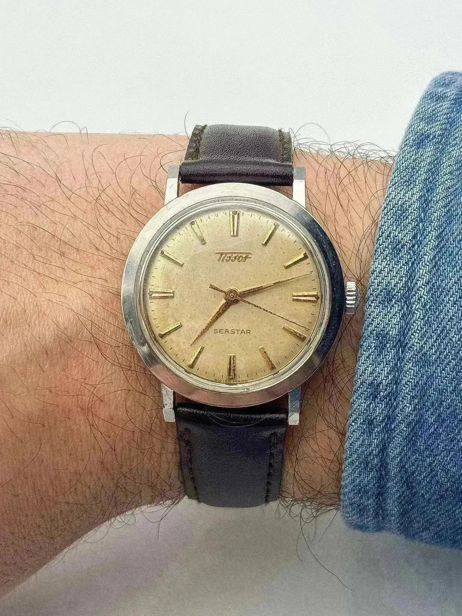 Tissot - Seastar Index Or Rose Patine Creme - 1950s - Atelier Victor