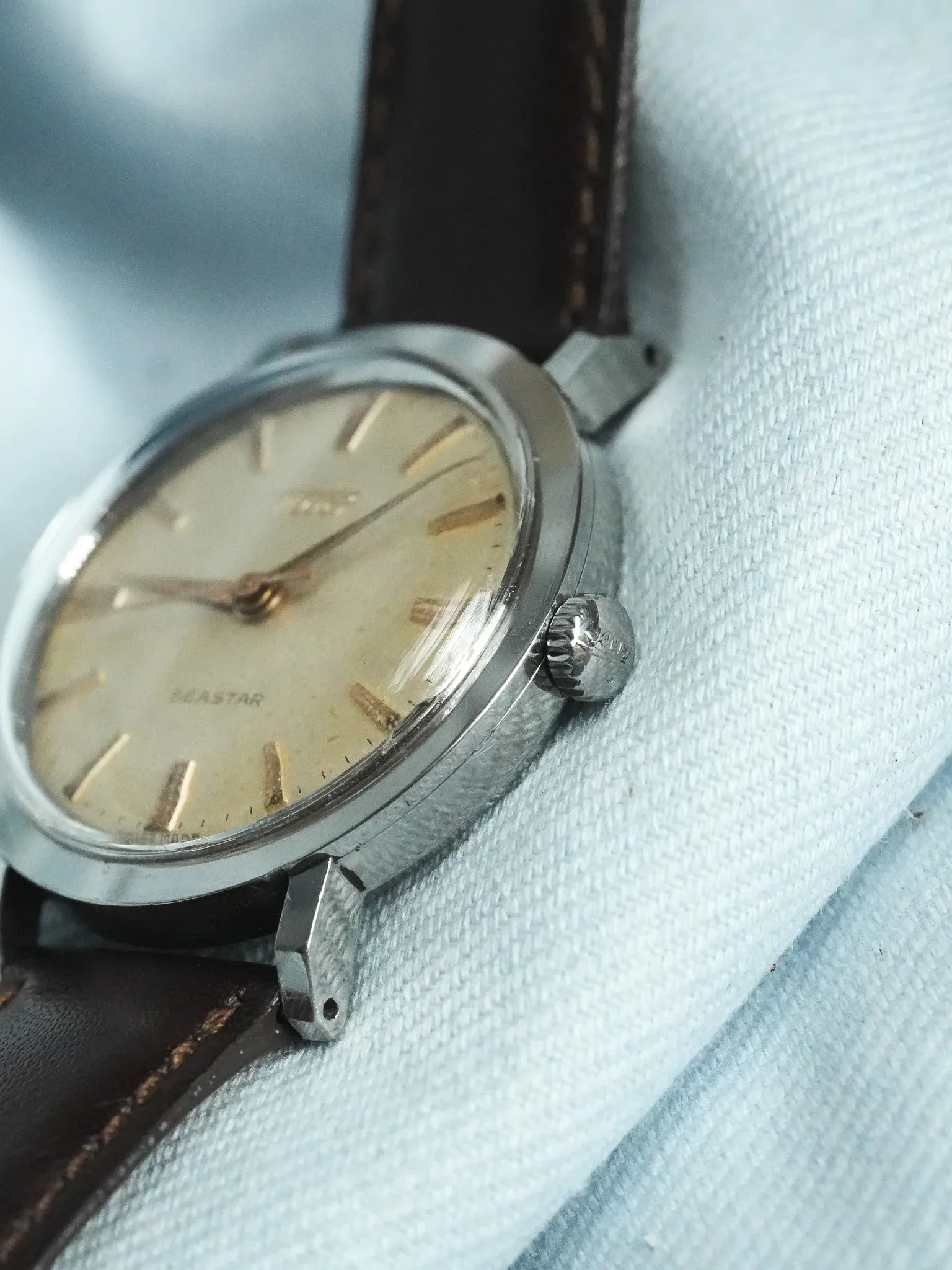 Tissot - Seastar Index Or Rose Patine Creme - 1950s - Atelier Victor - Vintage Shop