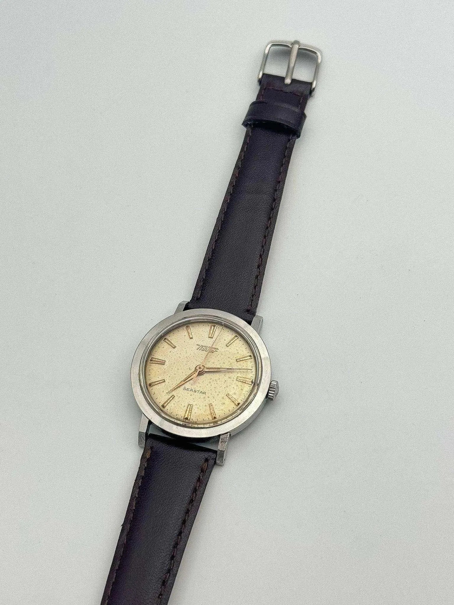 Tissot - Seastar Index Or Rose Patine Creme - 1950s - Atelier Victor - Vintage Shop