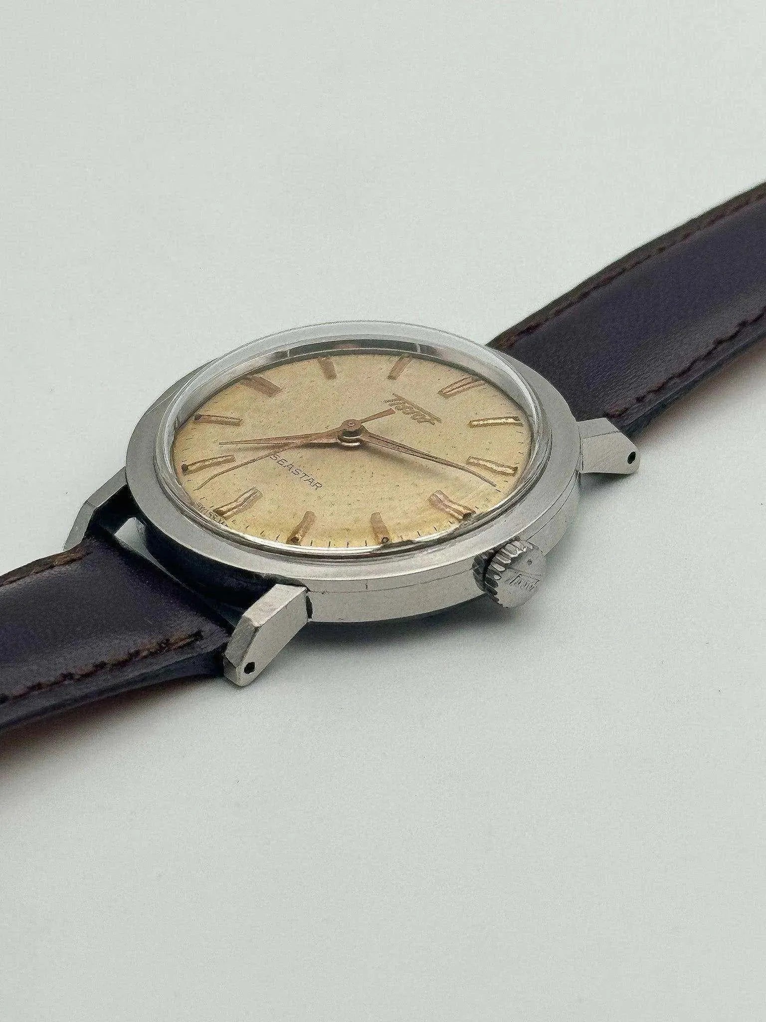 Tissot - Seastar Index Or Rose Patine Creme - 1950s - Atelier Victor - Vintage Shop