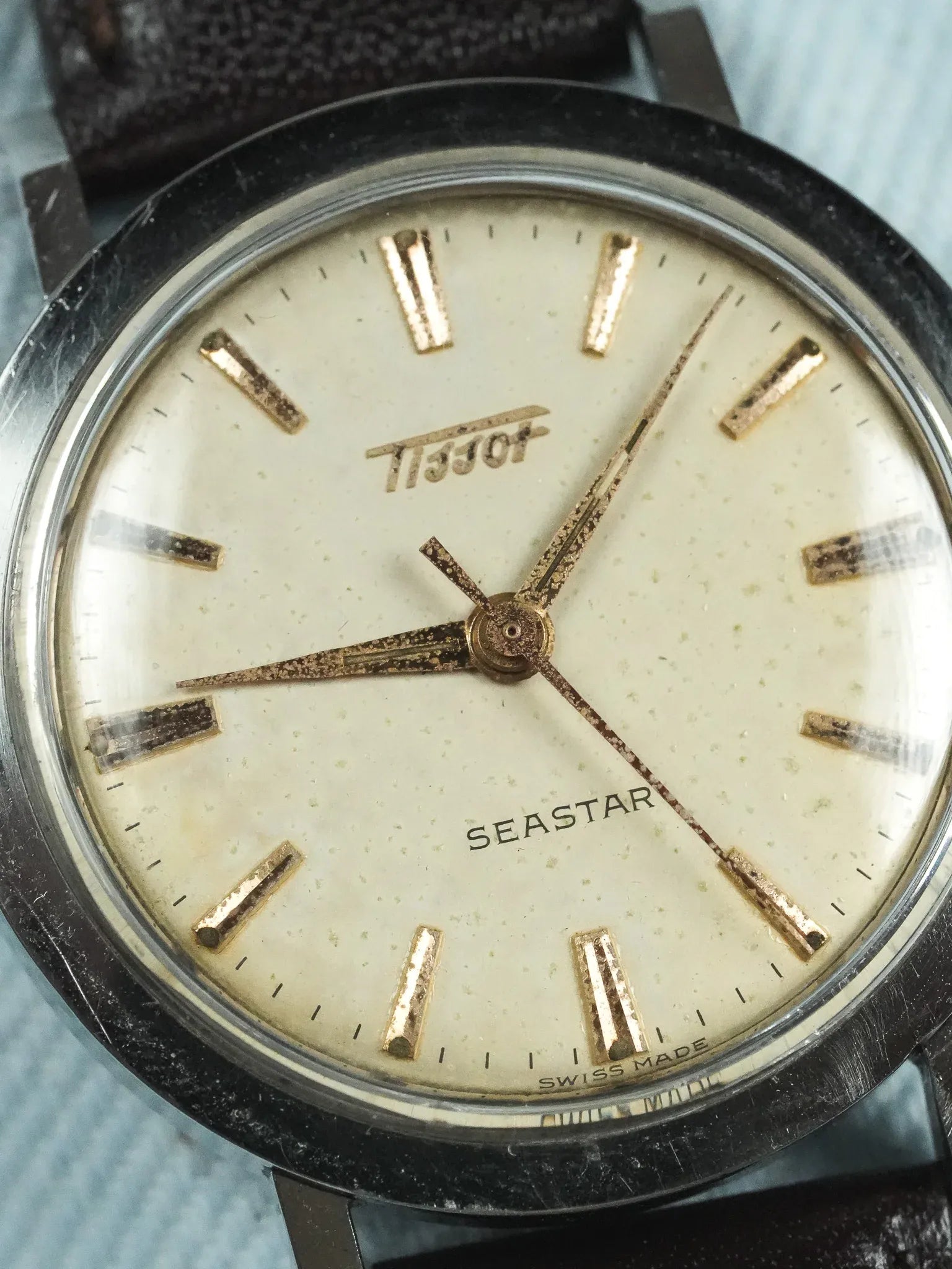 Tissot - Seastar Index Or Rose Patine Creme - 1950s - Atelier Victor - Vintage Shop