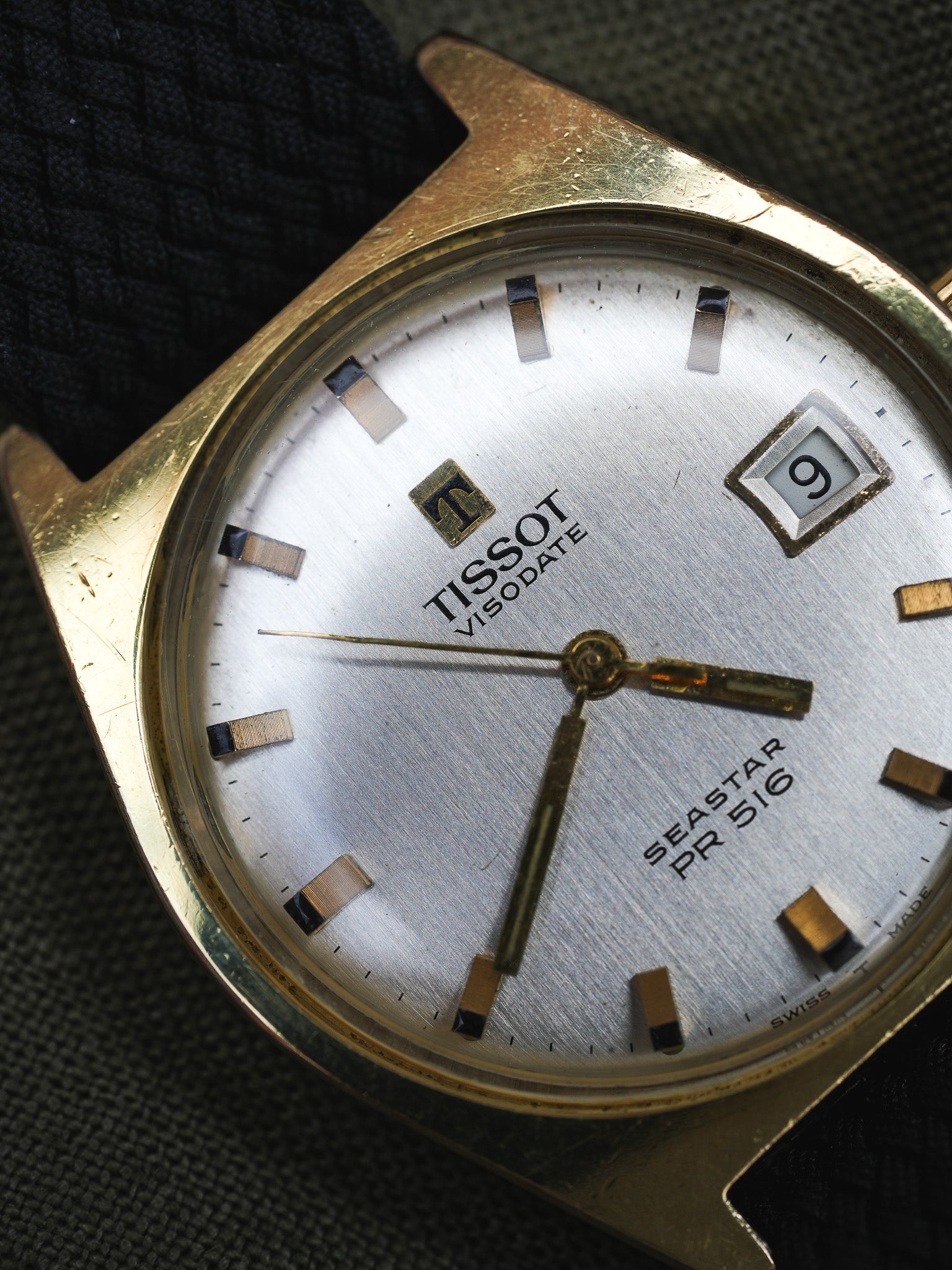Tissot - Seastar PR516 Tonneau champagne date - 1970s - Atelier Victor - Vintage Shop