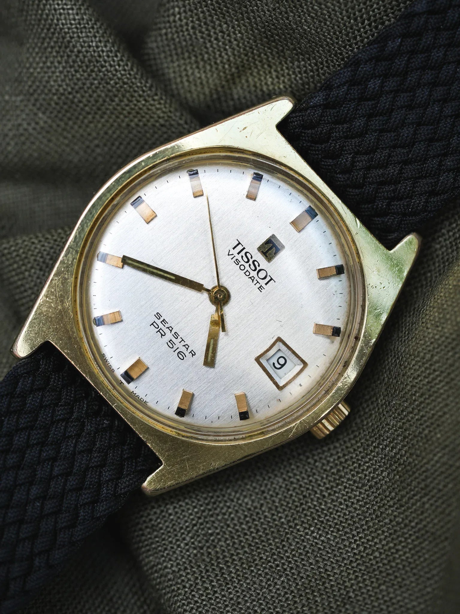Tissot - Seastar PR516 Tonneau champagne date - 1970s - Atelier Victor - Vintage Shop