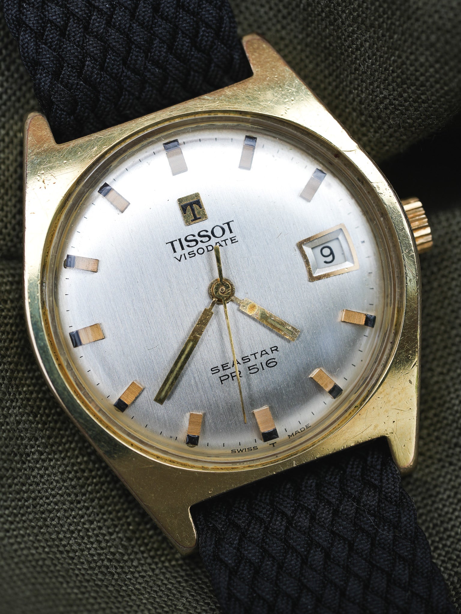 Tissot - Seastar PR516 Tonneau champagne date - 1970s - Atelier Victor - Vintage Shop