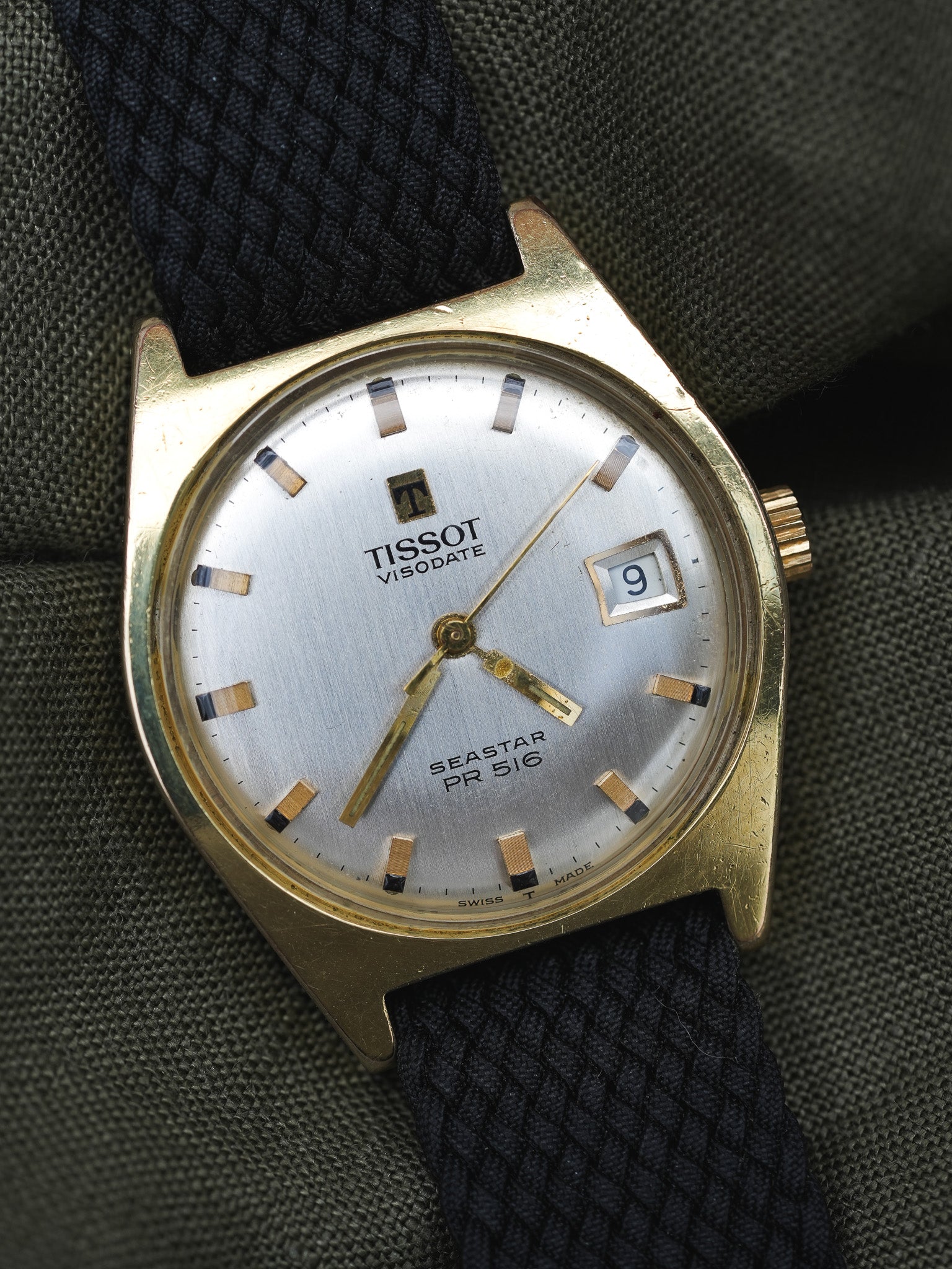 Tissot - Seastar PR516 Tonneau champagne date - 1970s - Atelier Victor - Vintage Shop