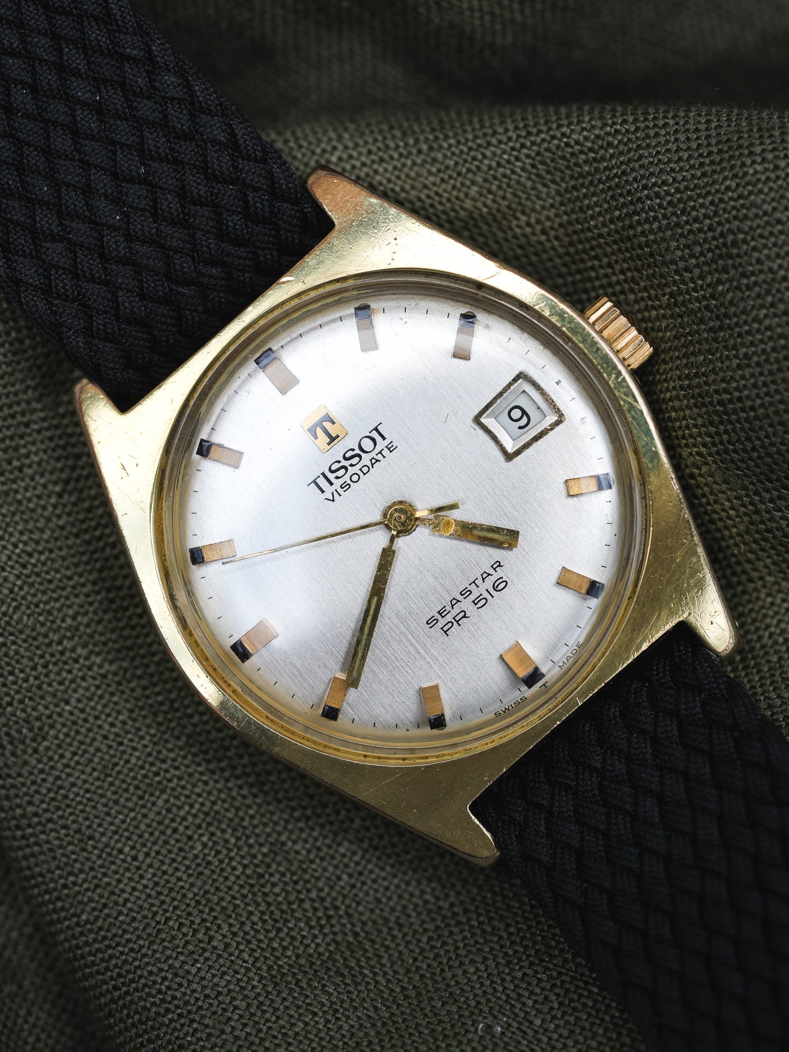 Tissot - Seastar PR516 Tonneau champagne date - 1970s - Atelier Victor - Vintage Shop